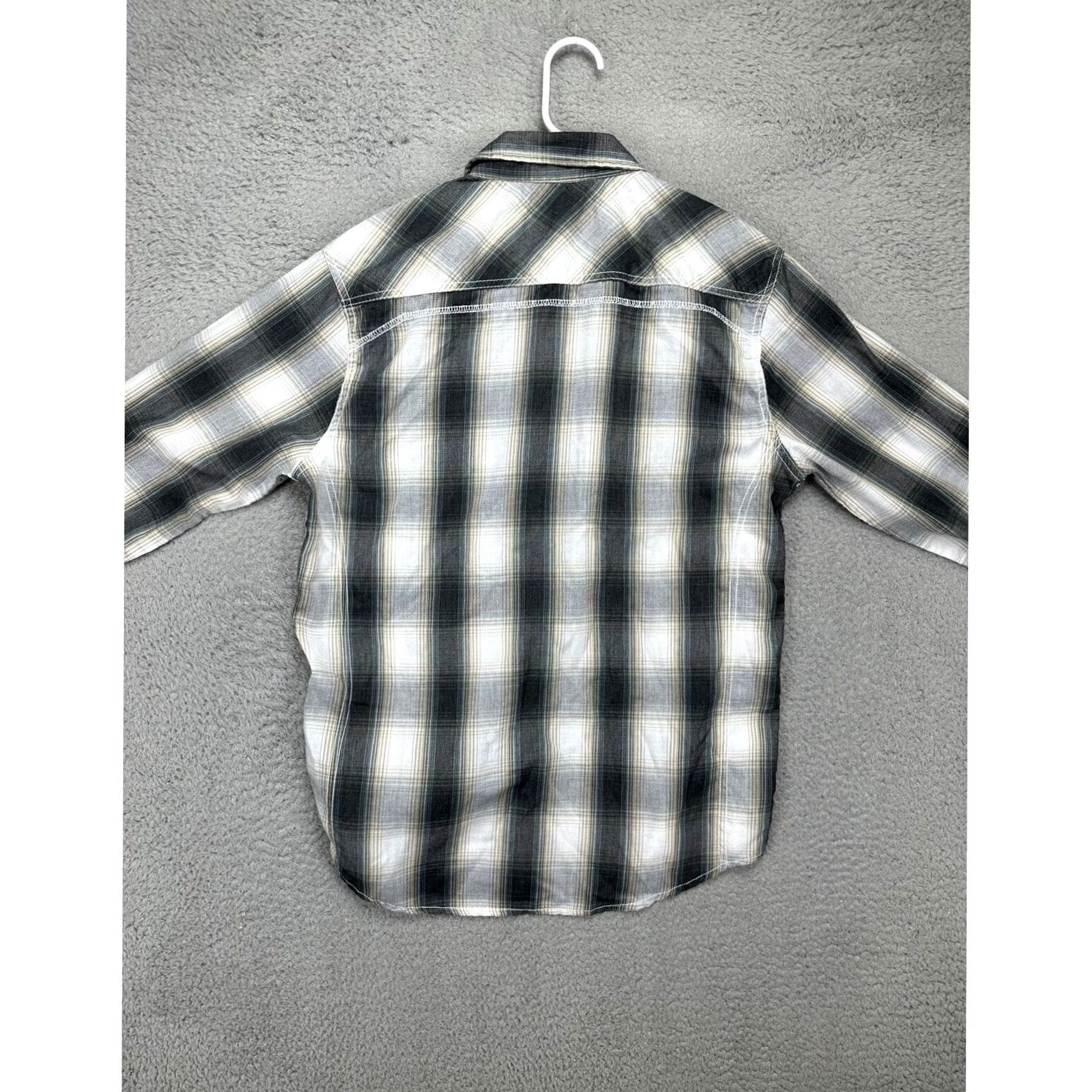 BKE BKE Western Shirt Men Medium Grey Plaid Cowboy Pearl Snap Button Up Size US M / EU 48-50 / 2 - 3 Thumbnail