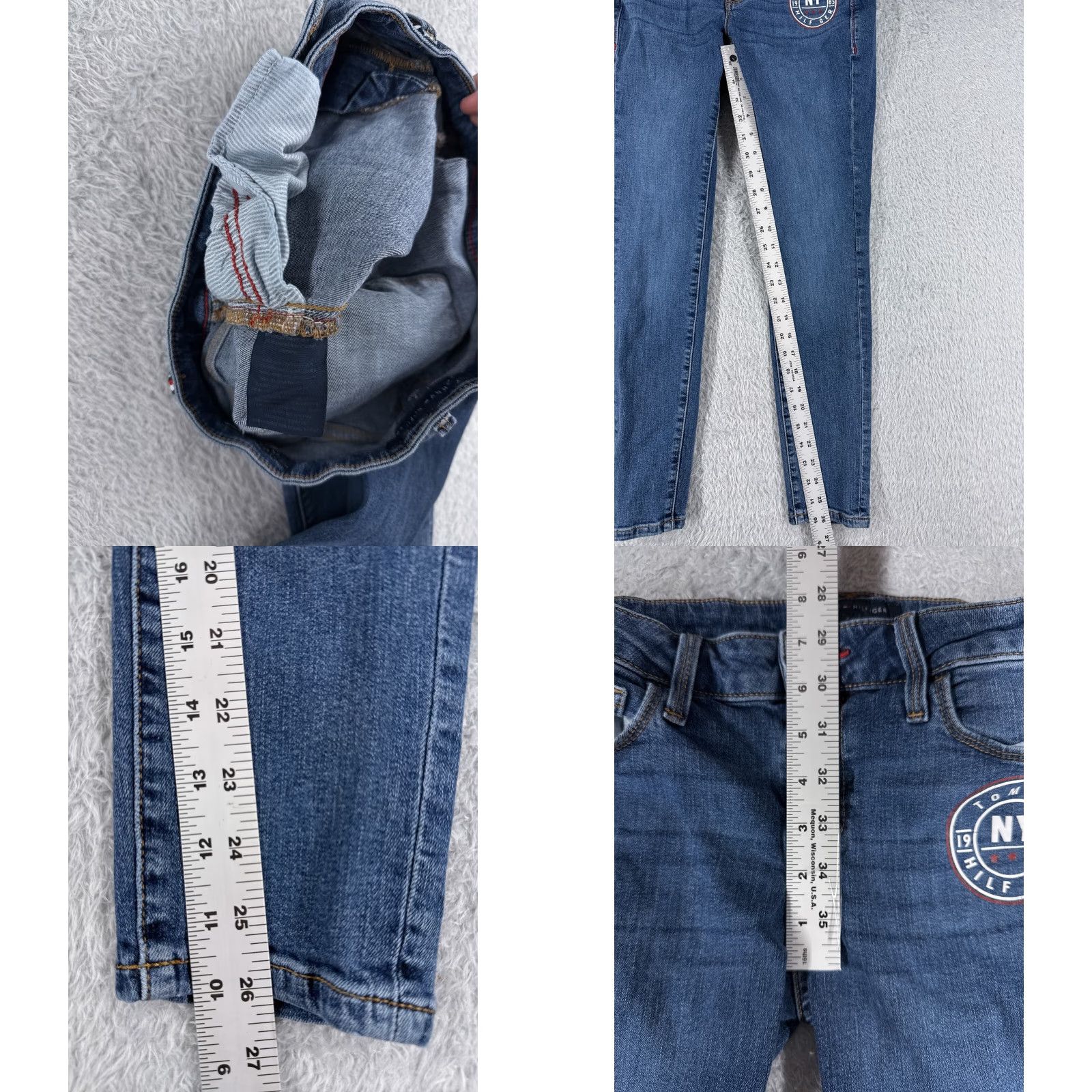Tommy Hilfiger Tommy Hilfiger Jeans Women Blue Denim Raleigh Skinny Low Rise 27x26 5-Pocket Distressed Stretch Regular Size 26" / US 2 / IT 38 - 8 Thumbnail