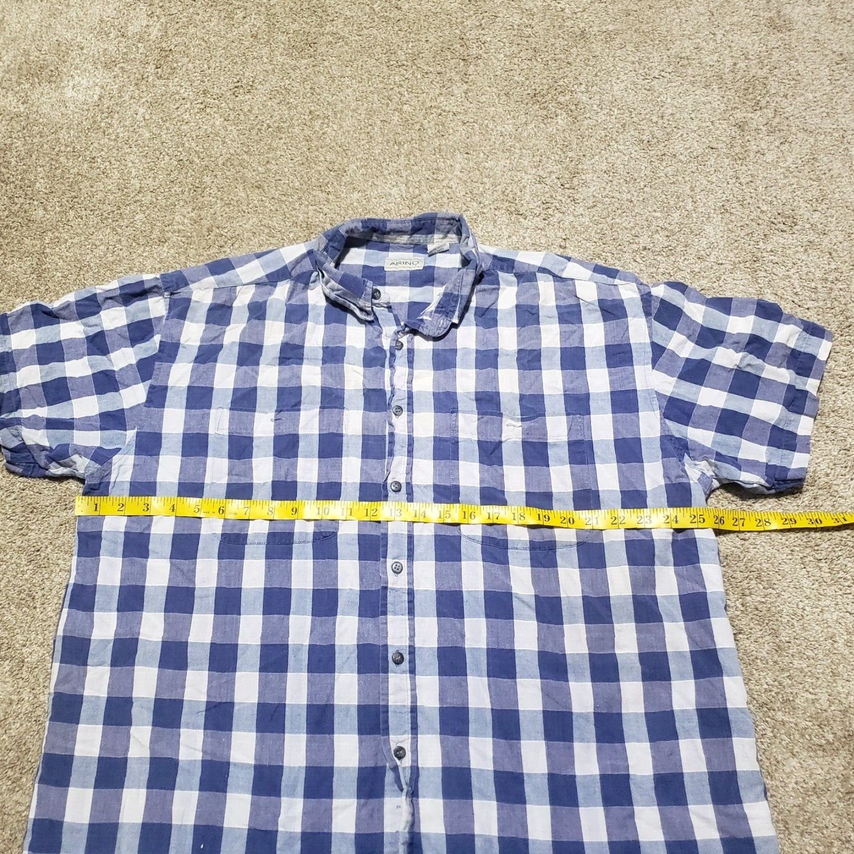 Vintage VINTAGE Marino Bay Plaid Button-Up Shirt Short Sleeve Adult Men XL Blue Size US XL / EU 56 / 4 - 4 Thumbnail