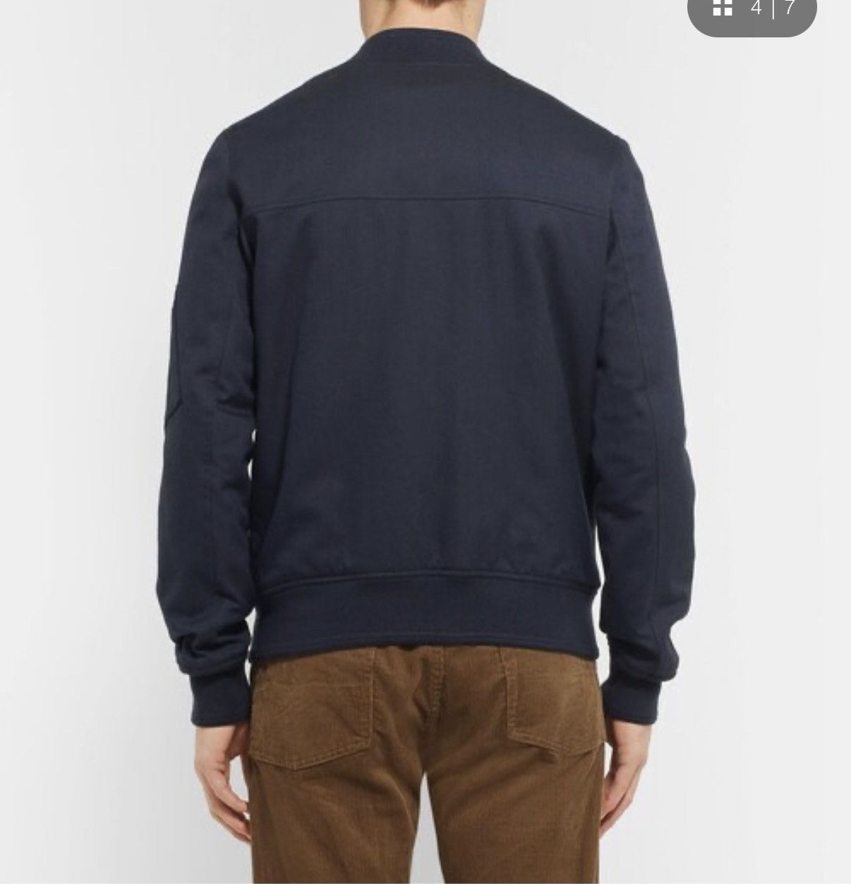 A.P.C. A.P.C. Herringbone Cotton and Wool-Blend Bomber Jacket Size US S / EU 44-46 / 1 - 7 Thumbnail