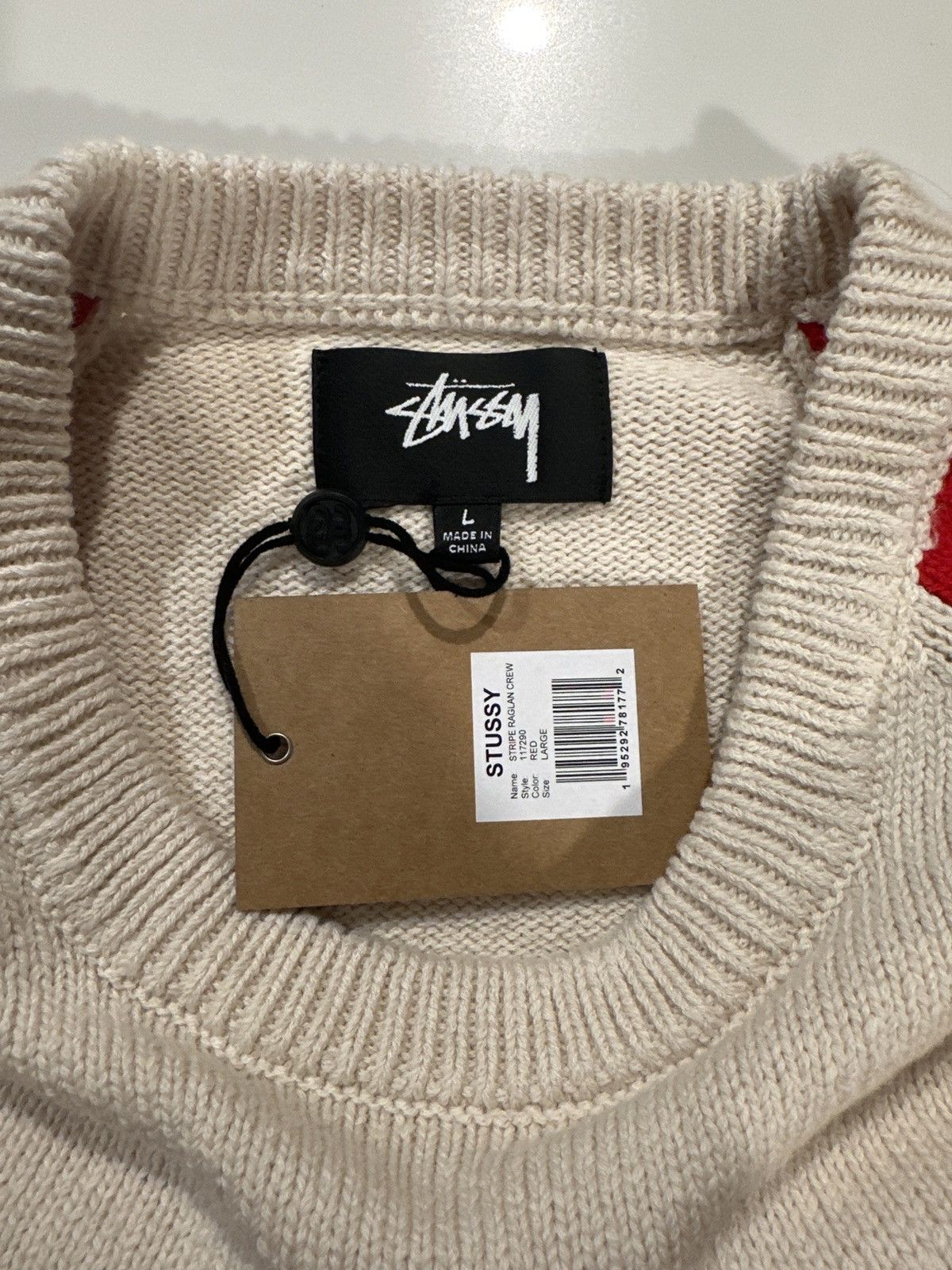 Stussy Stussy Stripe Raglan Crew Size US L / EU 52-54 / 3 - 4 Thumbnail