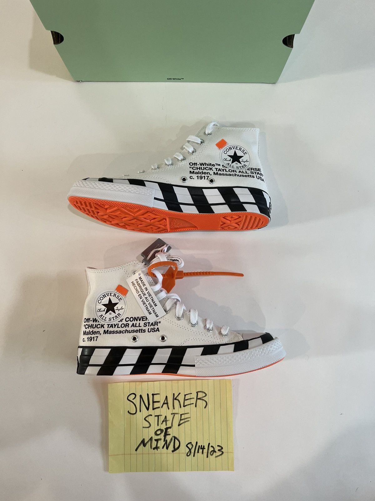 Converse × Off-White NEW OFF-WHITE x Chuck Taylor 70 Hi White 2018 Size 6.5 Size US 6.5 / EU 39-40 - 3 Thumbnail