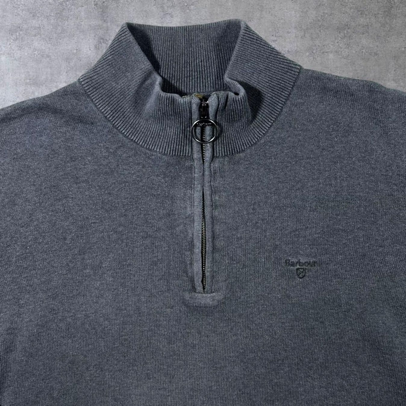 Barbour Barbour Classic Grey Embroidered Mini Logo Cotton 1/4 Zip Sweater Jumper XL Mens Pullover Jumper Size US XL / EU 56 / 4 - 5 Thumbnail