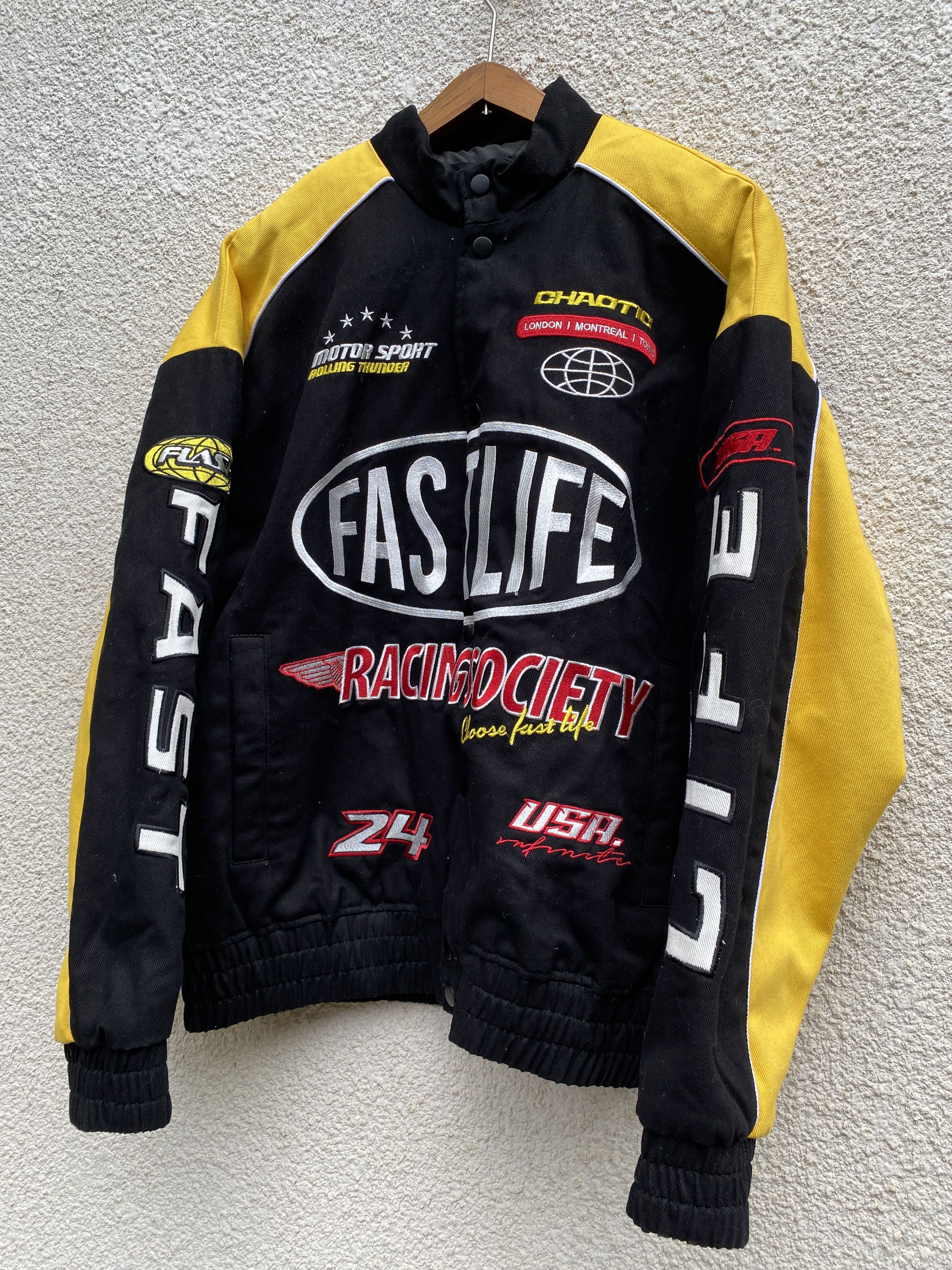 Japanese Brand × Yohji Yamamoto VINTAGE SEXY YOJHI YAMAMOTO STYLE RACING BOMBER JACKET Size US L / EU 52-54 / 3 - 4 Thumbnail