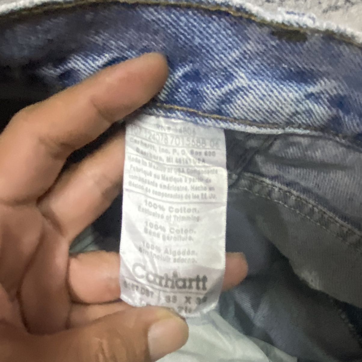 Carhartt × Jean × Vintage Vintage Carhatt Distressed Baggy Denim Jeans Size US 35 - 5 Thumbnail