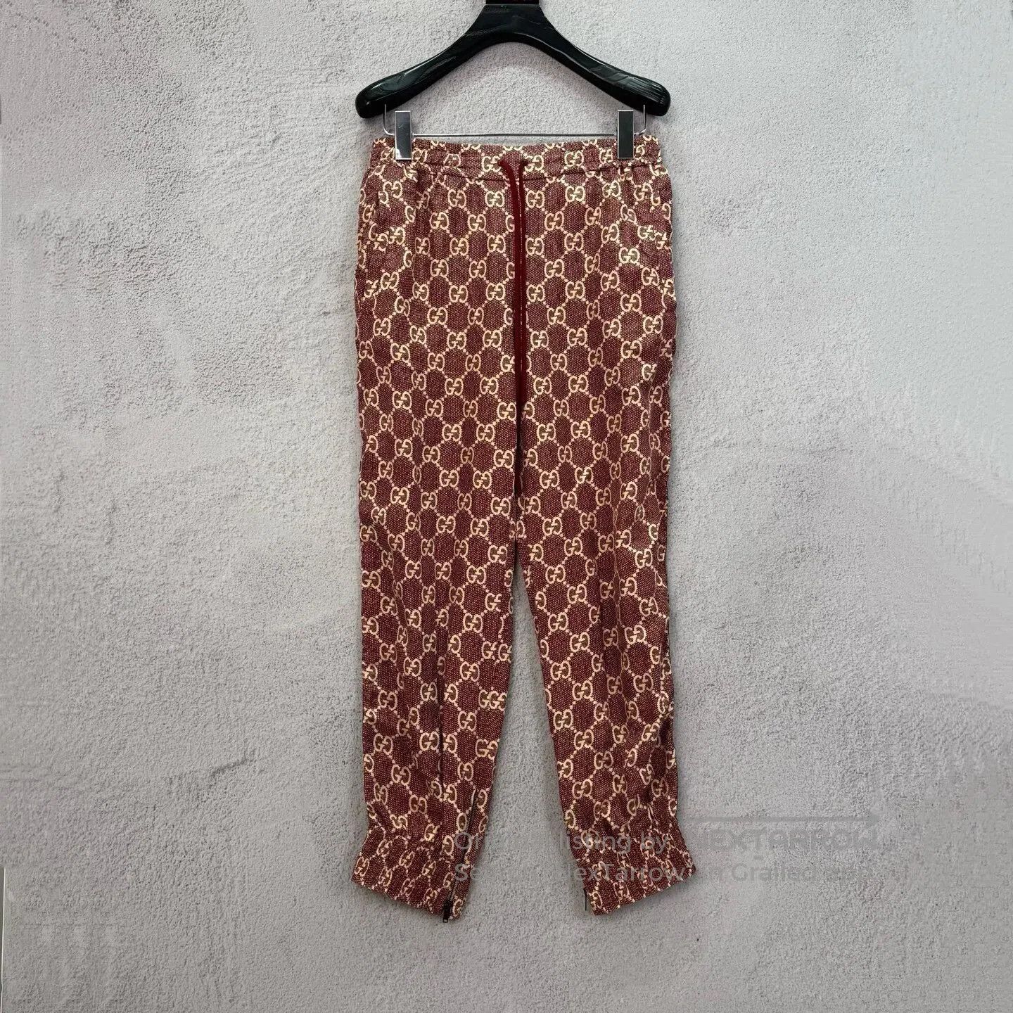 Gucci Guicci sizem GG pattern checkered silk casual pants Size 28" / US 6 / IT 42 - 1 Thumbnail