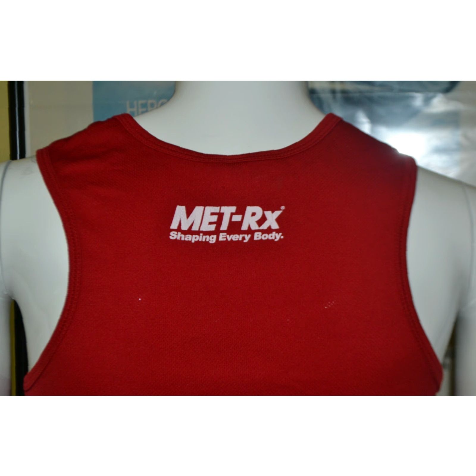 Vintage MET-RX Warriors Workout Tank Top Shirt Medium Men's Red Athletic Sleeveless Body Building Shirt Size US M / EU 48-50 / 2 - 3 Thumbnail