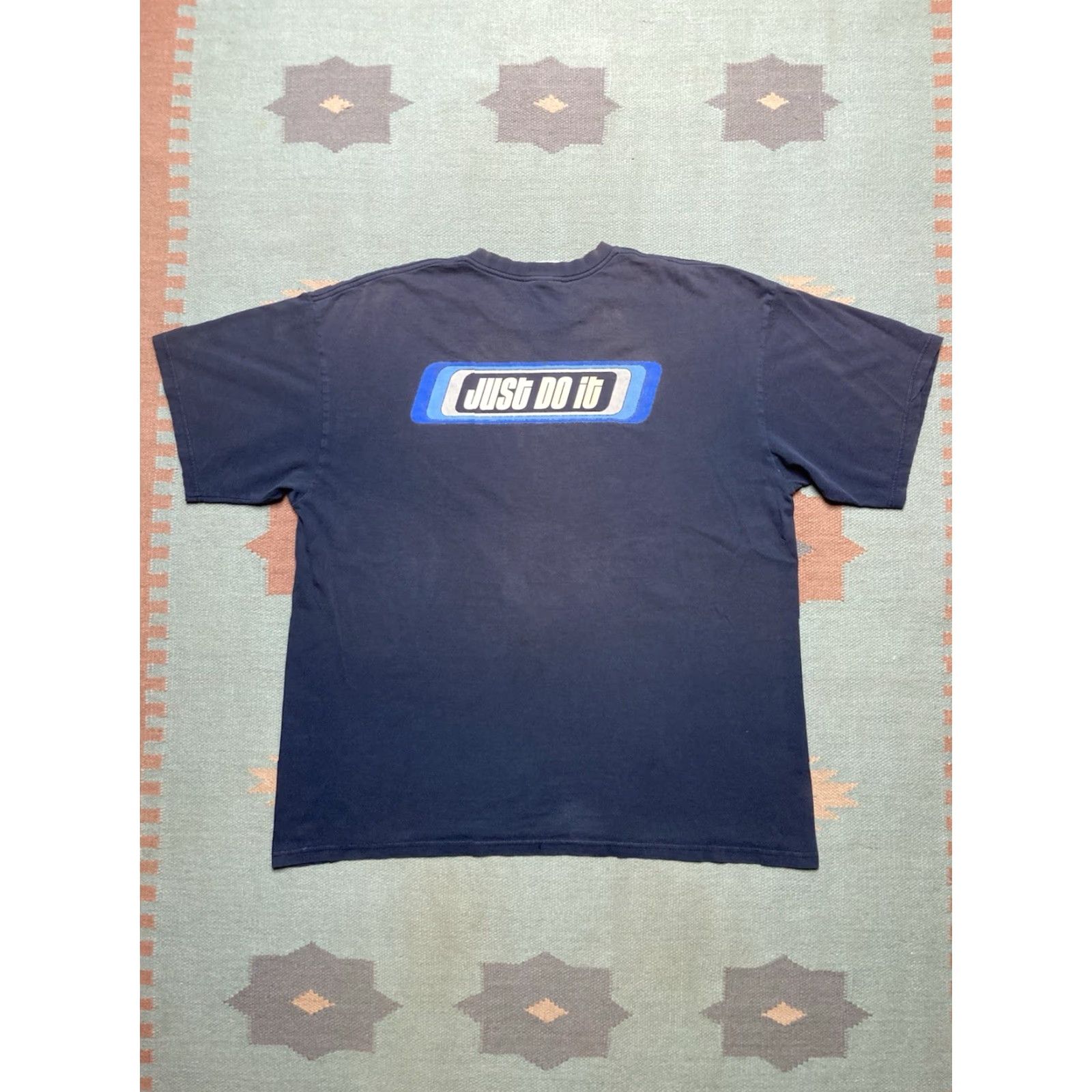 Nike VINTAGE Nike T-Shirt Men XL Navy Blue Check Logo Just Do It Swoosh Graphic Size US XL / EU 56 / 4 - 6 Thumbnail
