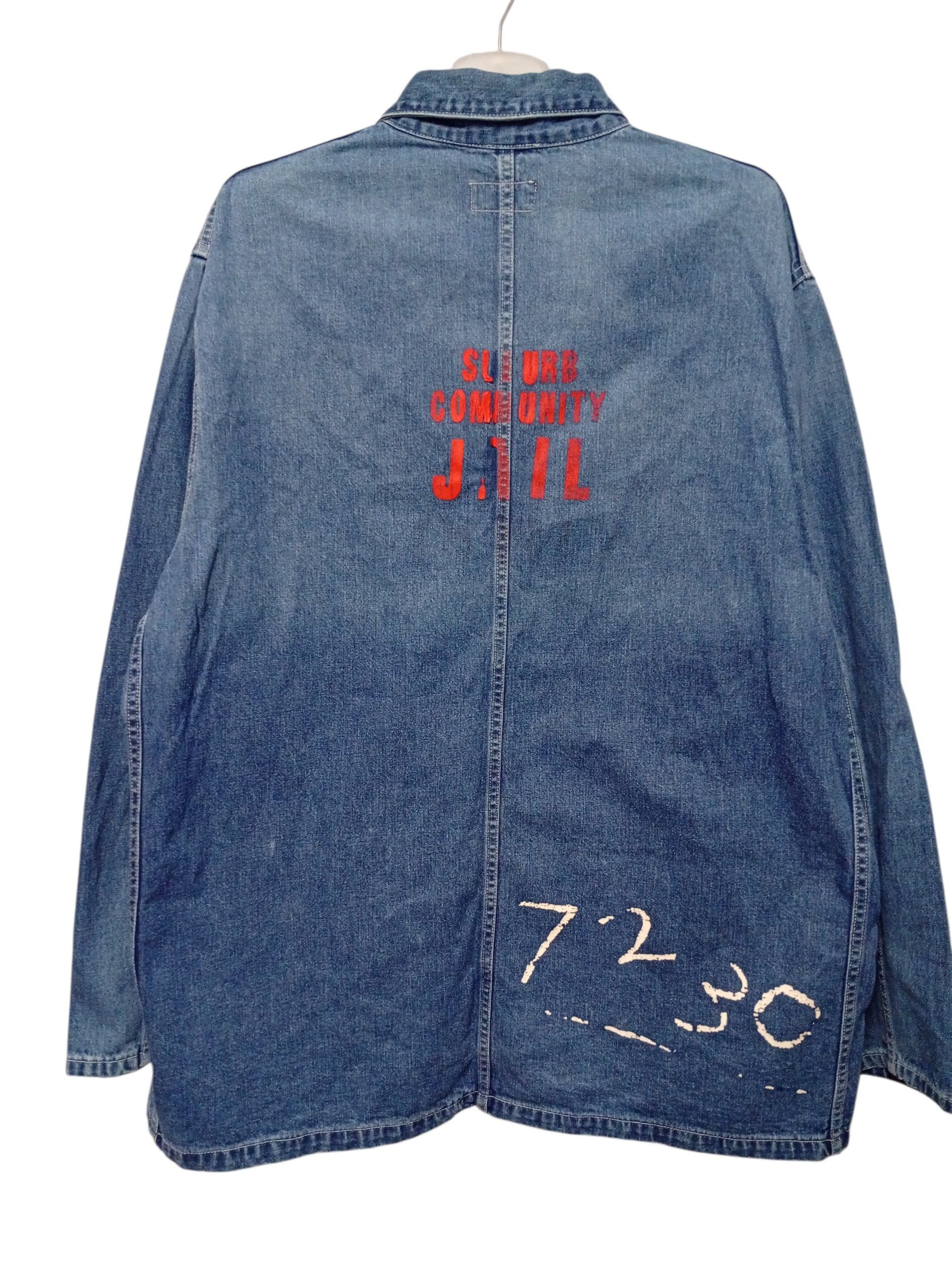 Blue Blue Japan BLUE BLUE 1990s JAIL STENCIL DENIM CHORE JACKET Size US M / EU 48-50 / 2 - 2 Thumbnail