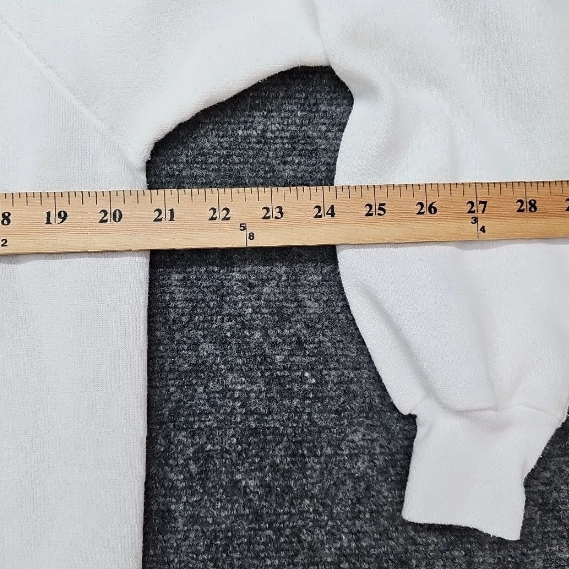 Hanes VINTAGE Hanes Sweatshirt Men L White 90s Crew Neck Zip Pullover Long Sleeve Made in USA XL Regular White Crew Neck Men Size US XL / EU 56 / 4 - 6 Thumbnail