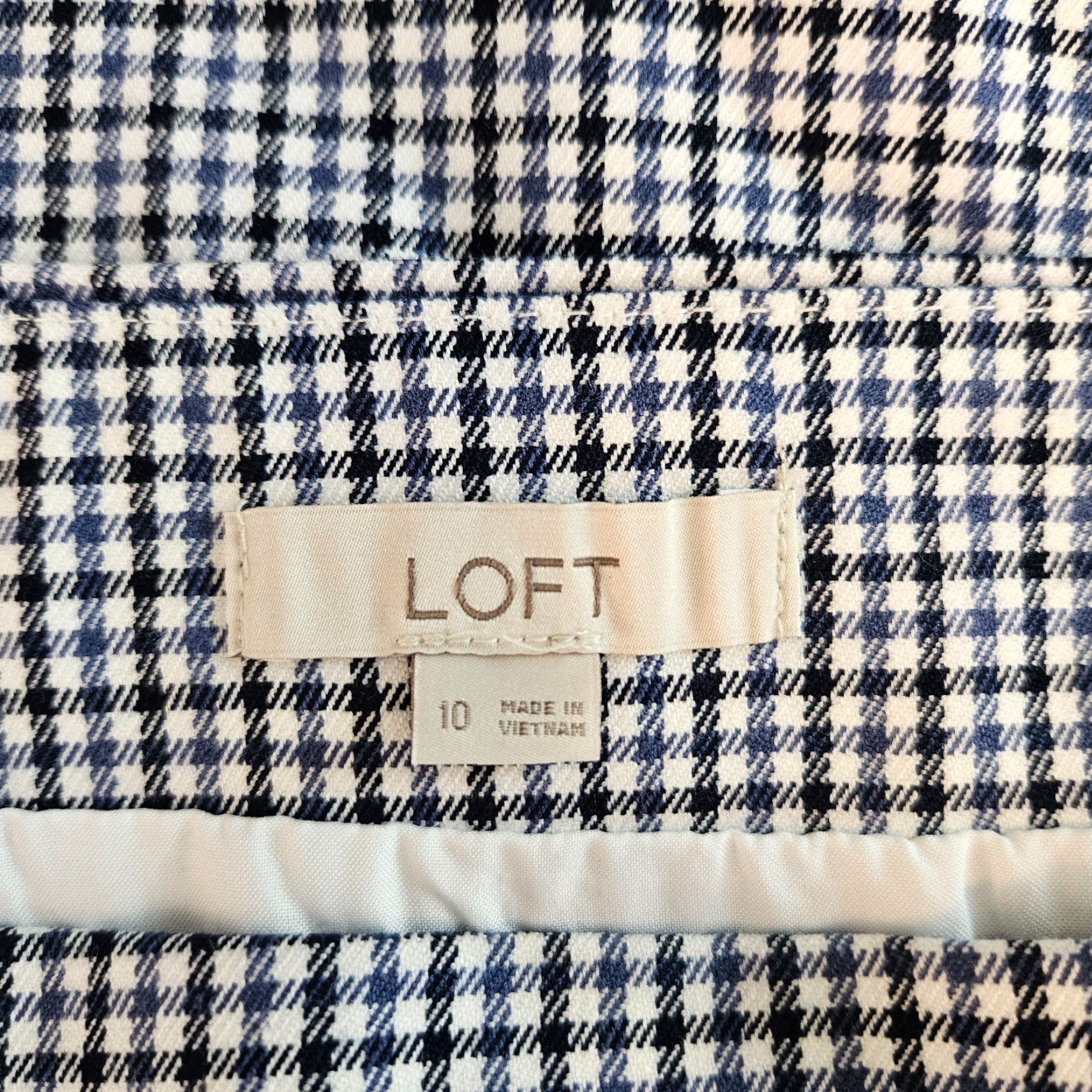 Loft VINTAGE Ann Taylor LOFT Womens Skirt Sz 10 Blue Black Side Zip Size 32" / US 10 / IT 46 - 5 Thumbnail