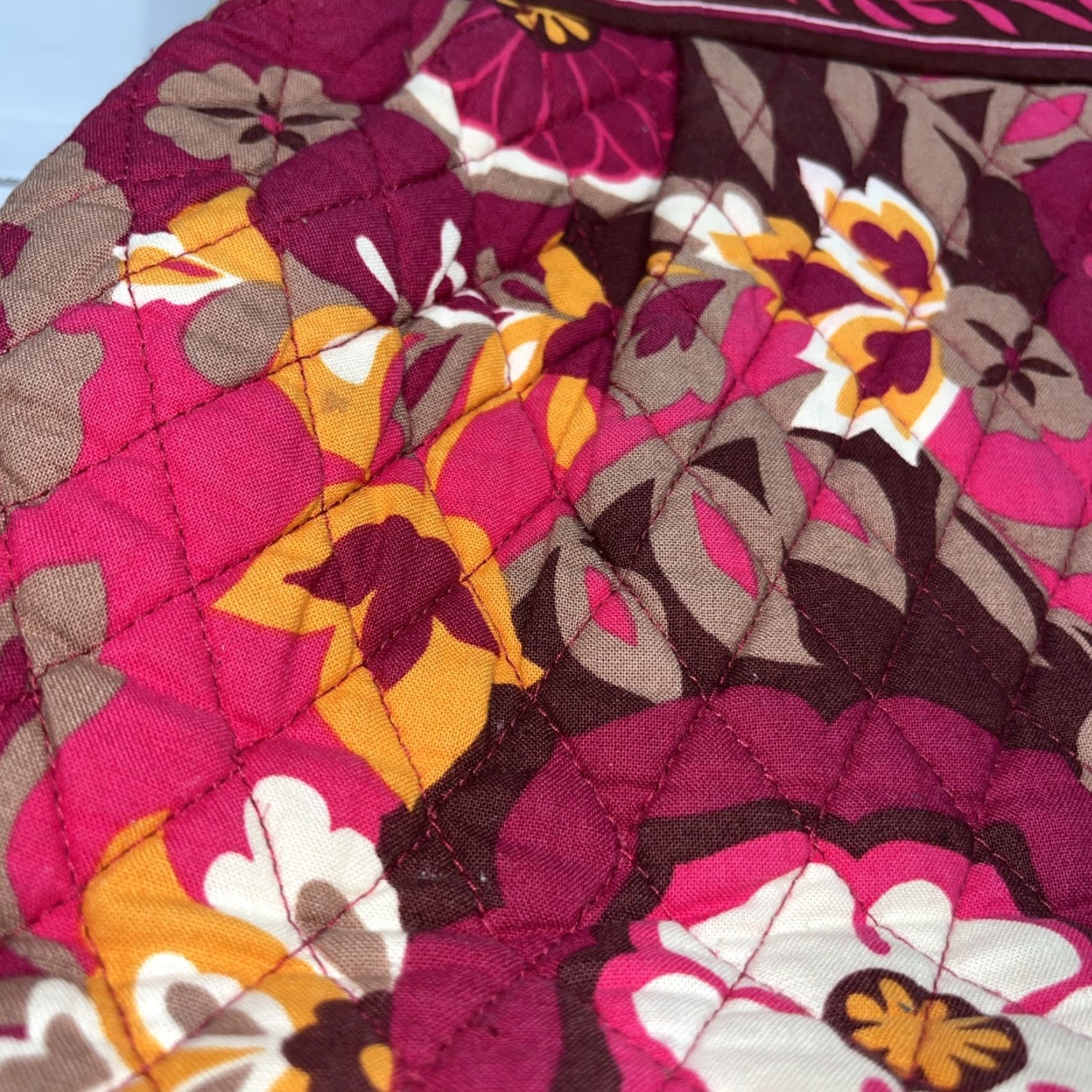 Vera Bradley Vera Bradley Alice Carnaby PURSE Shoulder Bag Womens Floral Quilted Cotton Pink Tan Orange Medium Size ONE SIZE - 5 Thumbnail