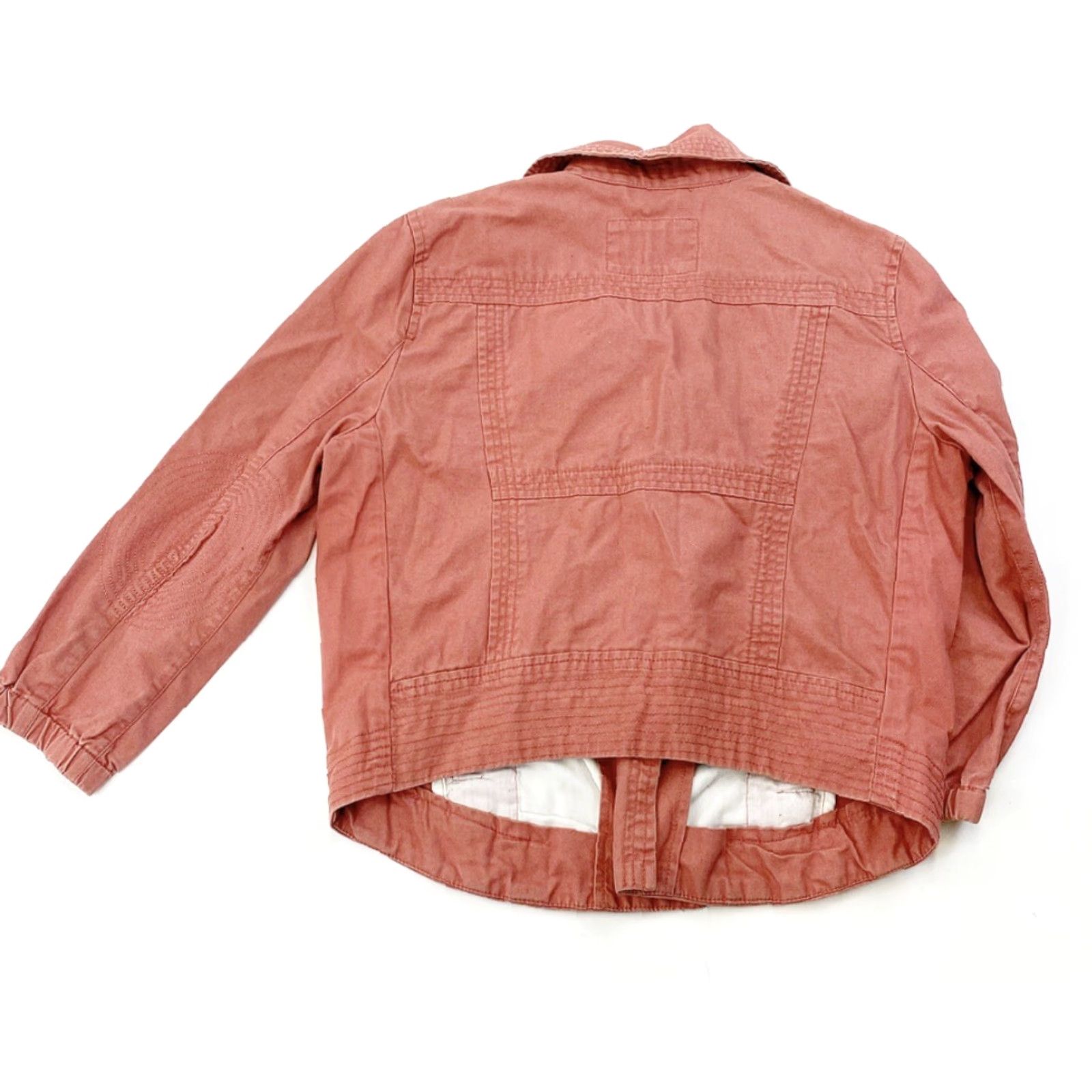 Hurley Hurley Jacket Womens XS Peach Orange 3/4 Sleeve Zip Pockets Casual Biker Motorcycle Size XS / US 0-2 / IT 36-38 - 2 Thumbnail