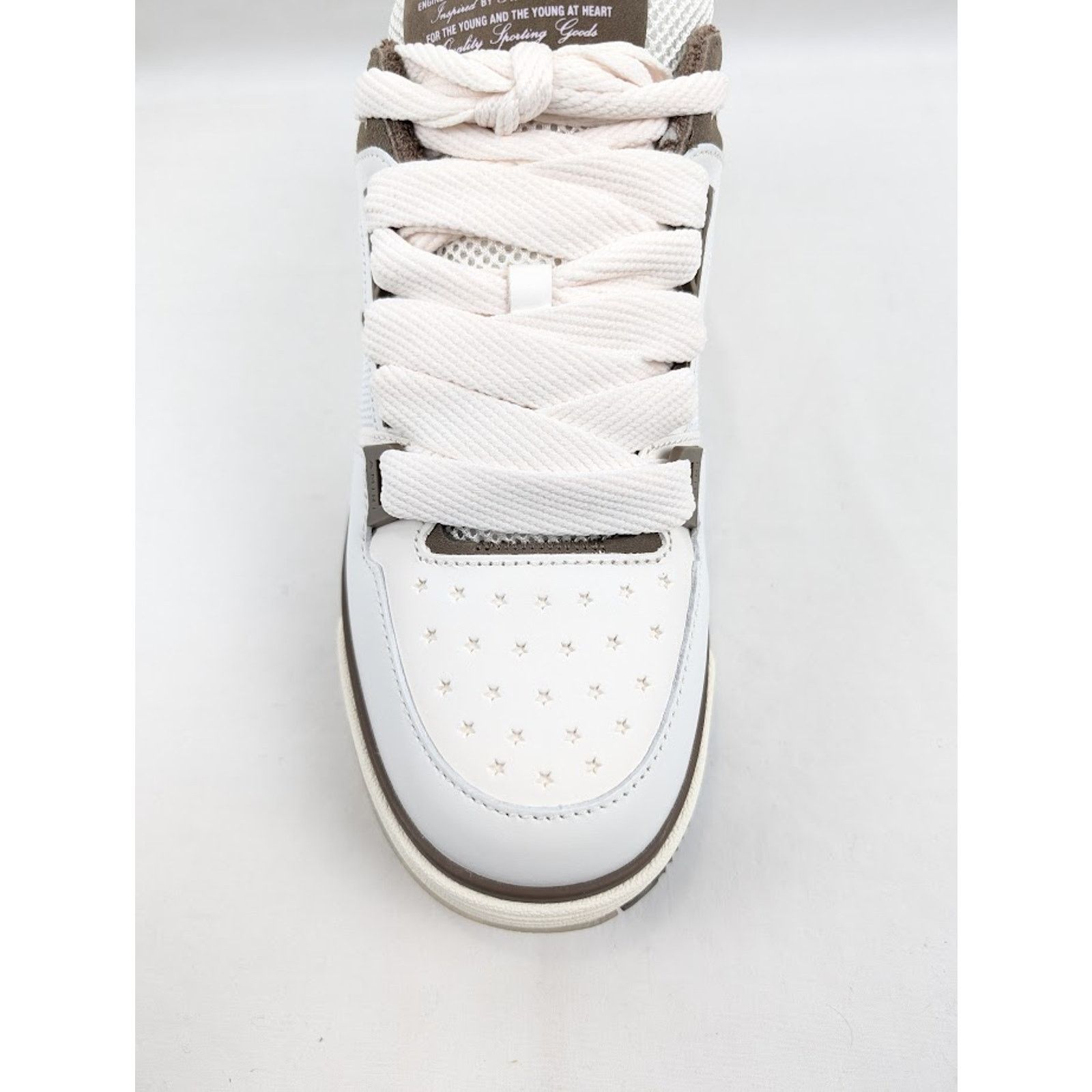 Amiri o1rshd1 Q:2 / MA-1 Leather Sneakers in White/Brown Size US 12 / EU 45 - 5 Thumbnail
