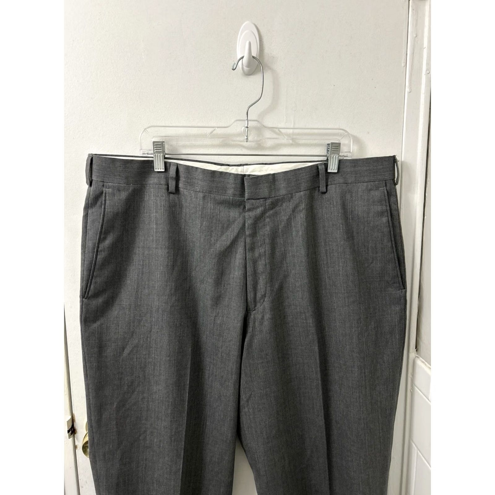Dockers DOCKERS Dress Pants Mens 40x32 Gray Wool Blend Flat Front Relaxed Fit Dress Pants Mens 40 Gray Wool Blend Flat Front Zipper Button Pockets Size US 40 / EU 56 - 2 Thumbnail