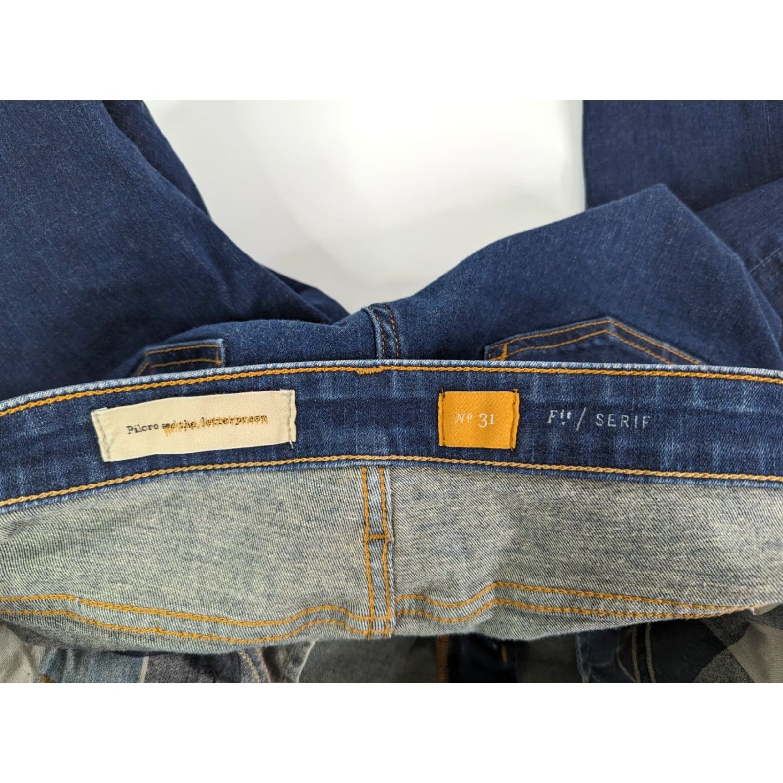 Anthropologie Anthropologie Pilcro & The Letterpress Serif Fit Dark Wash Jeans Size 31 - Women's Denim Skinny Jeans Blue Solid Zip Size 24" / US 00 / IT 34 - 7 Thumbnail