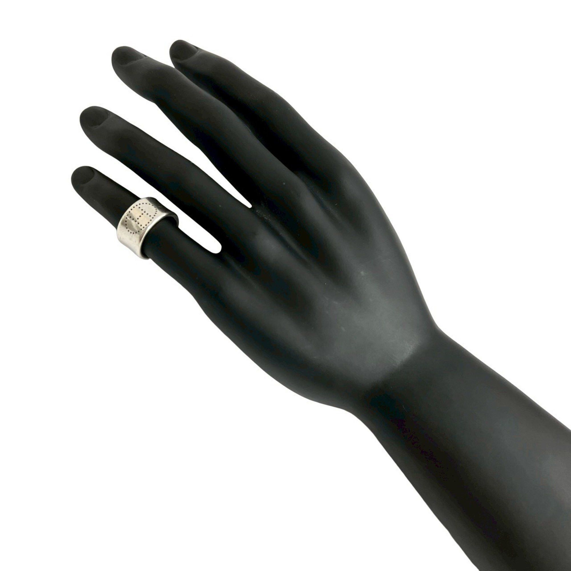 Hermes HERMES Ribbon Logo Punching Silver 925 Ring, Size 9, Women's, 09964 Size ONE SIZE - 1 Thumbnail