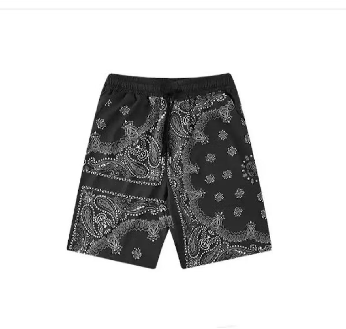 image of Vintage Black Bandana Paisley Shorts, Men's (Size 32)