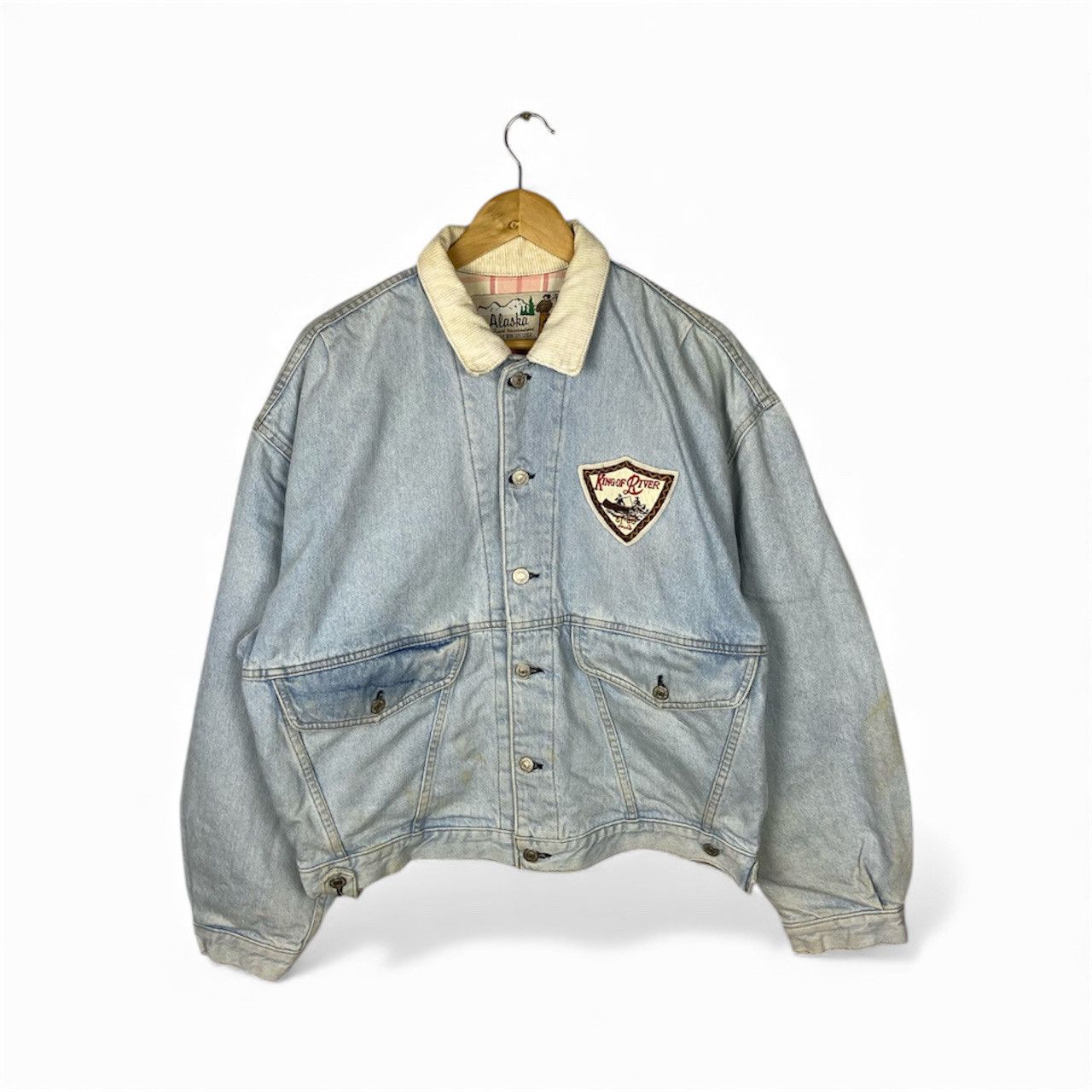 Levi's Vintage Clothing VINTAGE 80s LEVIS ALASKA WASHSTONE KING OF RIVER DENIM Size US L / EU 52-54 / 3 - 1 Thumbnail