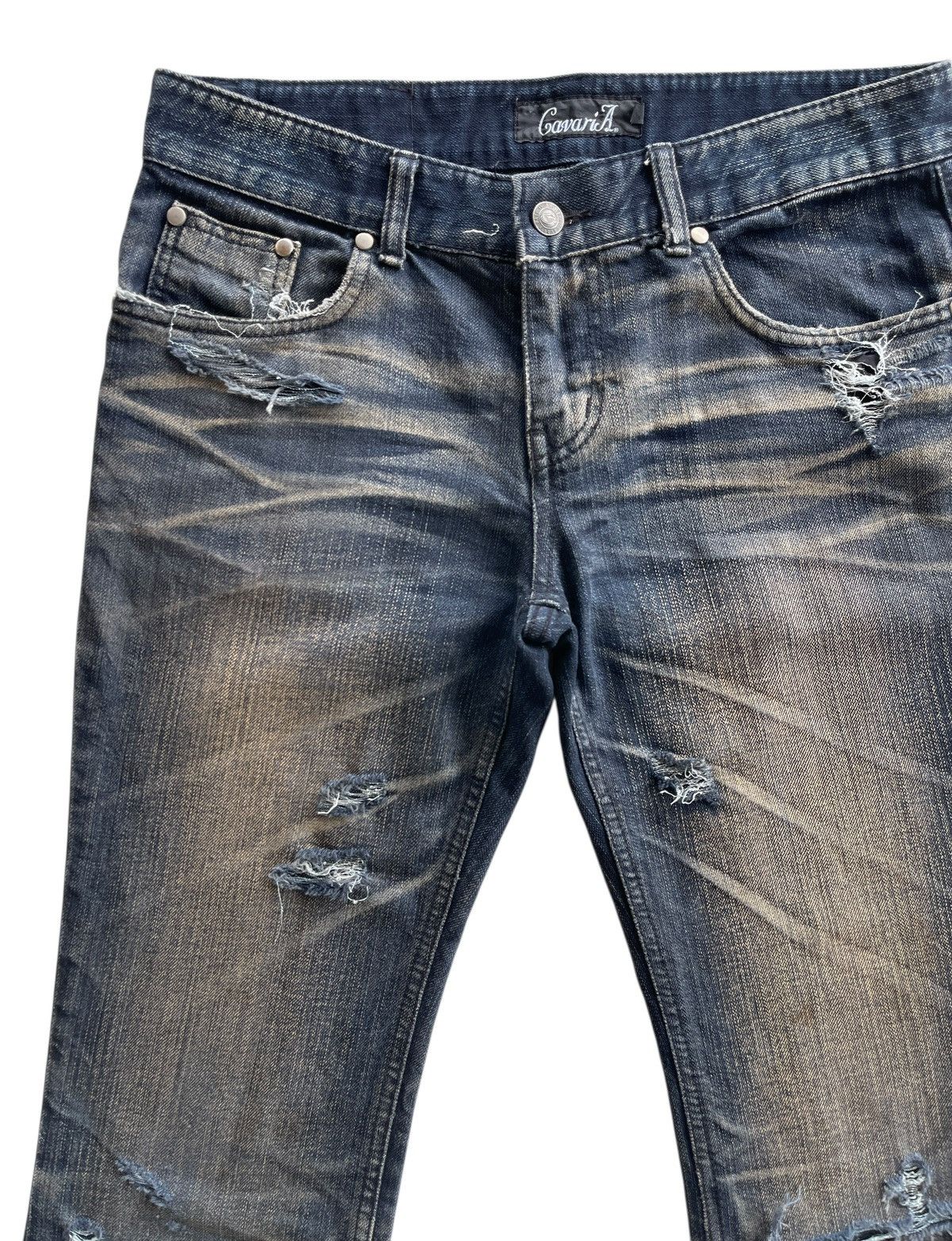 Japanese Brand CavariA Distressed Flare Denim Size US 30 / EU 46 - 7 Thumbnail