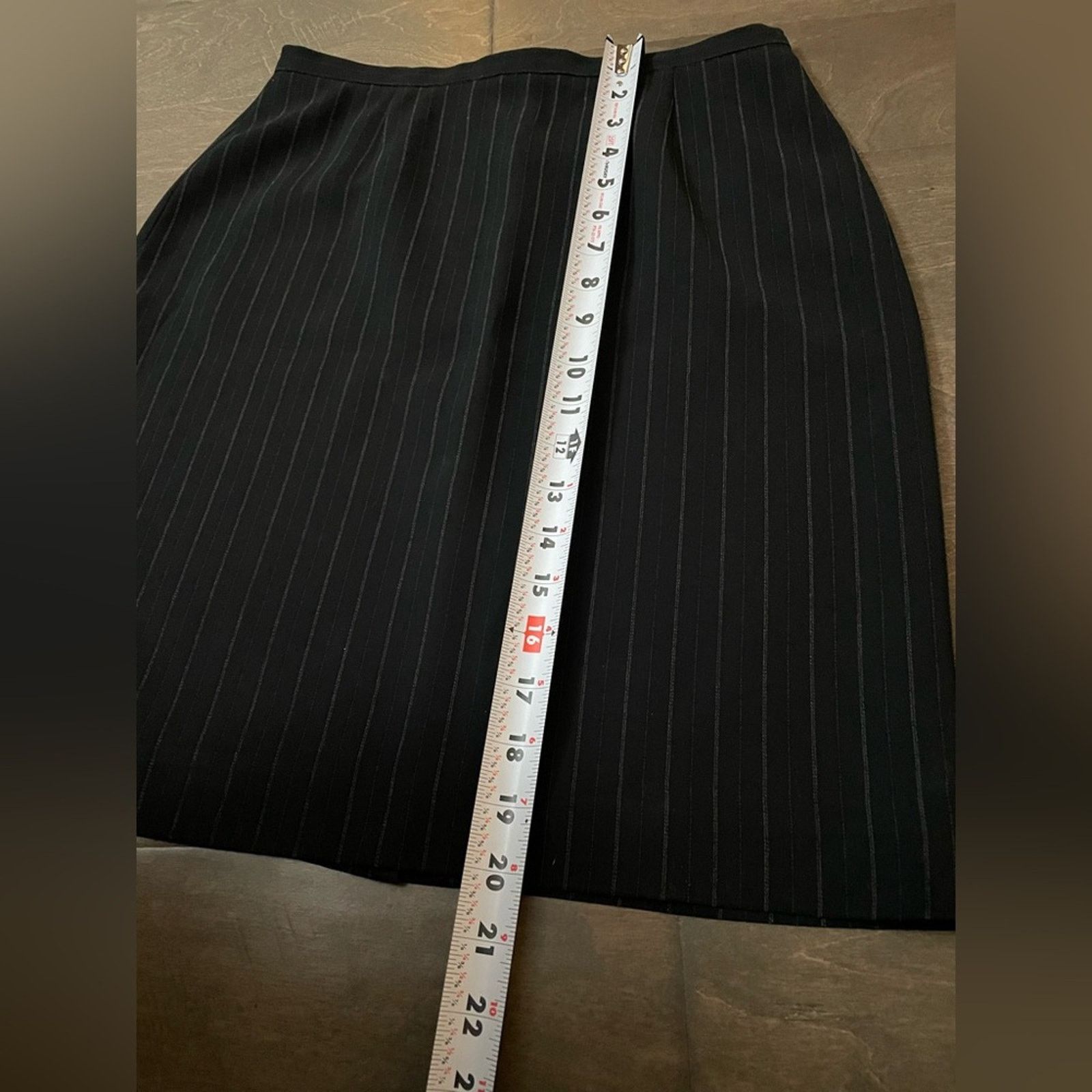 Ann Taylor Ann Taylor Black Pinstripe Blazer (2P) Skirt (6P) Suit Set Size ONE SIZE - 13 Thumbnail