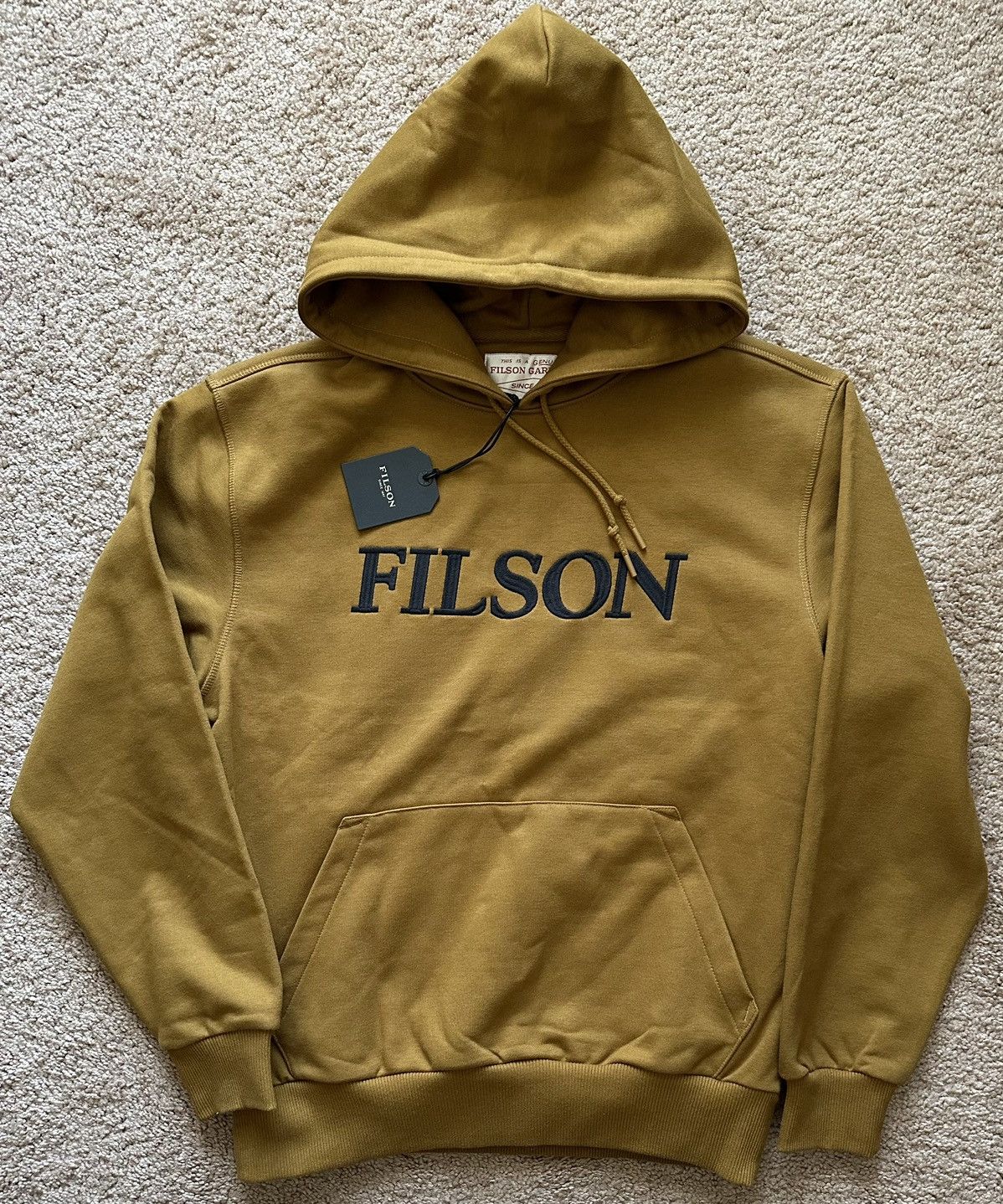 image of Filson Prospector Embroidered Hoodie S in Tan, Men's (Size Small)