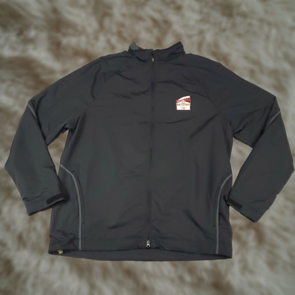 Nike Nike Jacket Mens Large Black Windbreaker Full Zip Up Pockets 2008 Beijing Sports Modern Mens Size US L / EU 52-54 / 3 - 1 Thumbnail