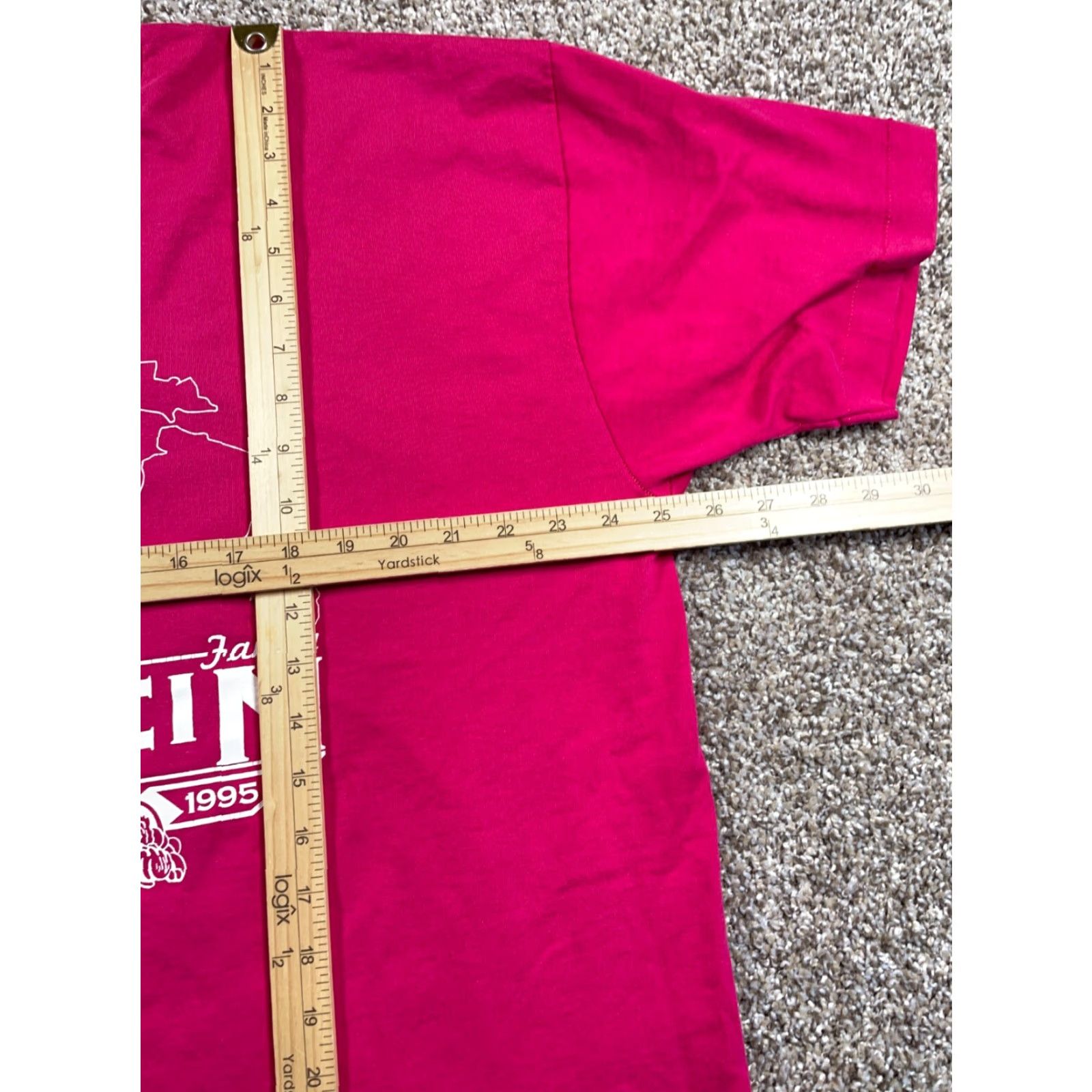 Fruit Of The Loom VINTAGE 1995 Michigan Bierlein Family T-Shirt Adult 2XL Dark Pink Graphic Print Single Stitch Fruit of the Loom 90s Mens Size US XXL / EU 58 / 5 - 6 Thumbnail