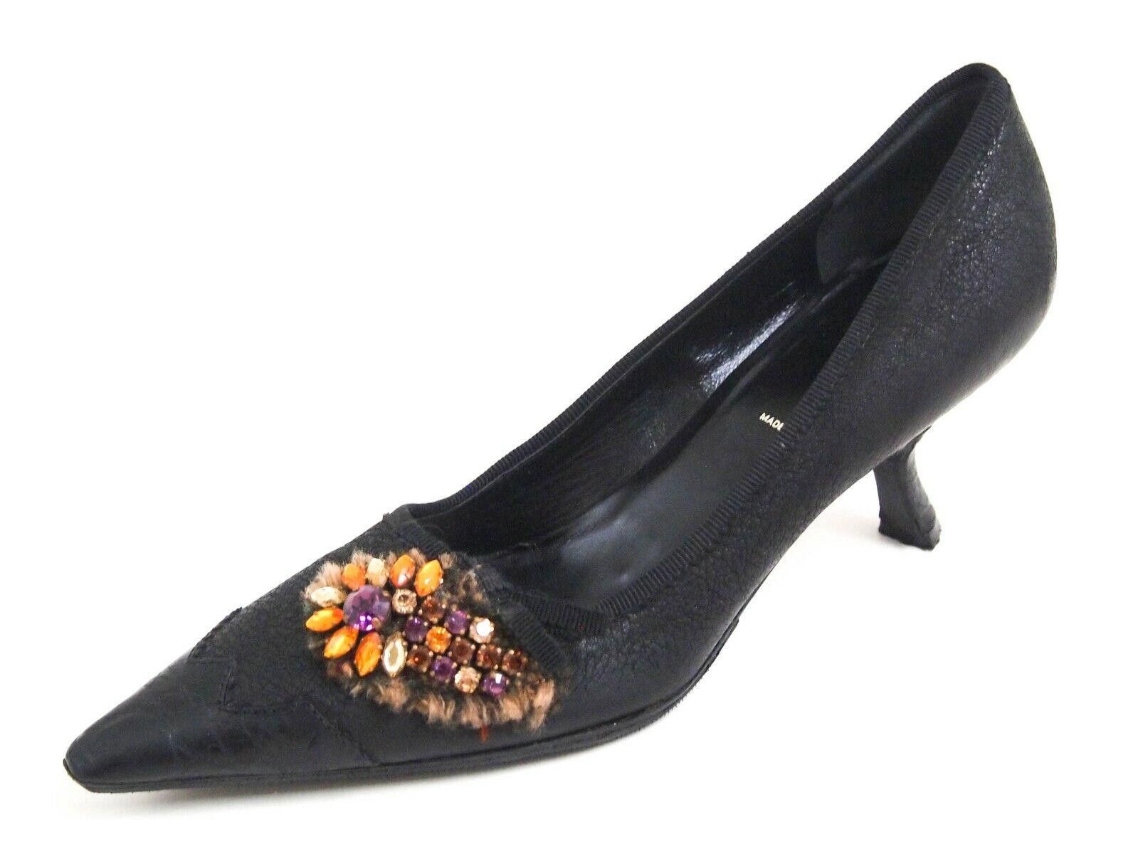 Prada Prada Pumps Sculptural Mid Heel Black Womens US 6 EU 36 Size US 6 / IT 36 - 1 Thumbnail