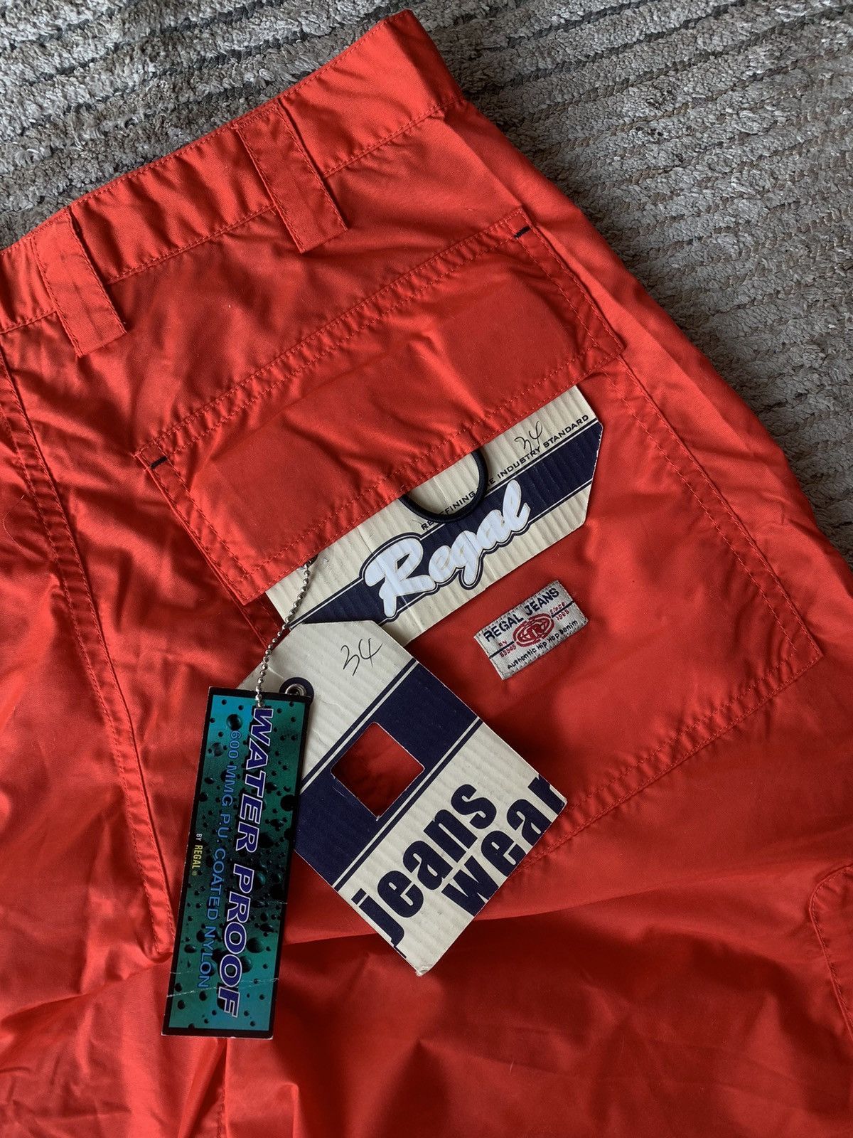 Deadstock Vintage Cargo Pants Y2K 2000s Nylon Raver Regal 30