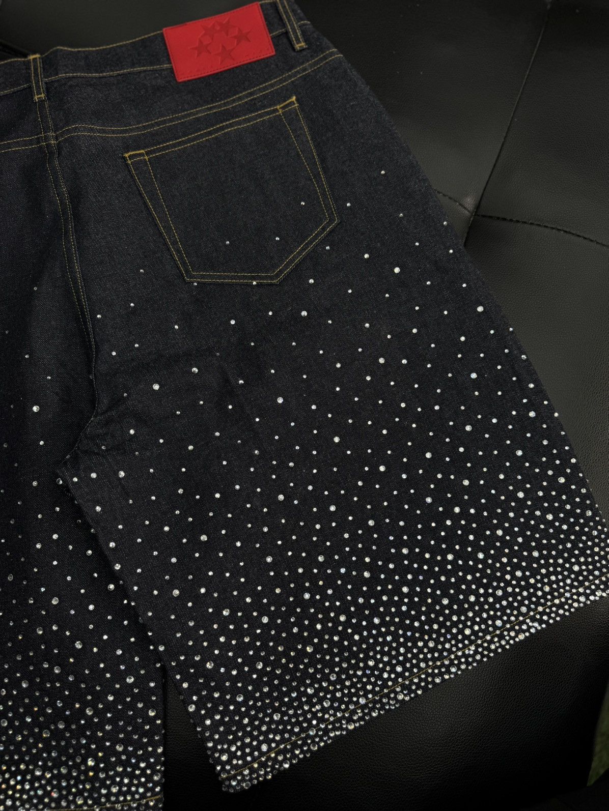 Sp5der Sp5der Rhinestone Crystal Jean Shorts Size (36) NEW Size US 36 / EU 52 - 6 Thumbnail