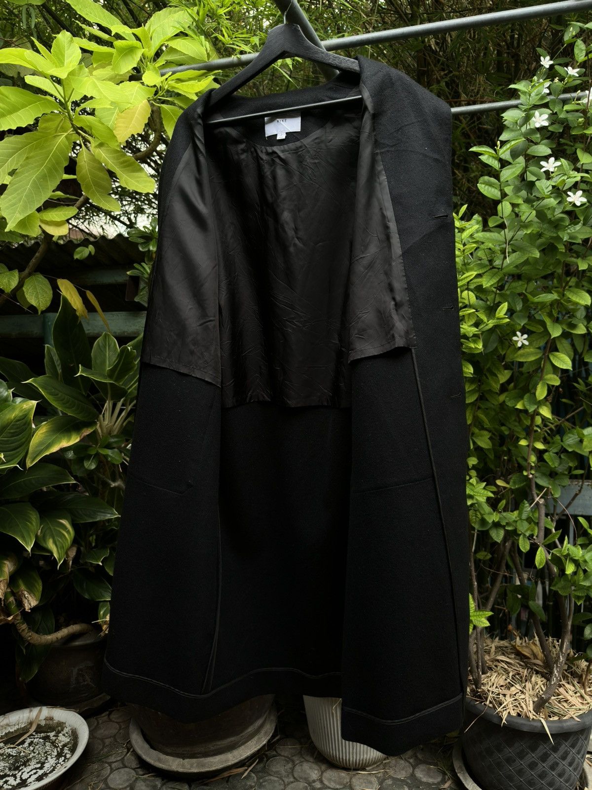 HYKE HYKE A/W 2022 Black Wool Long Shop Coat Size US M / EU 48-50 / 2 - 6 Thumbnail