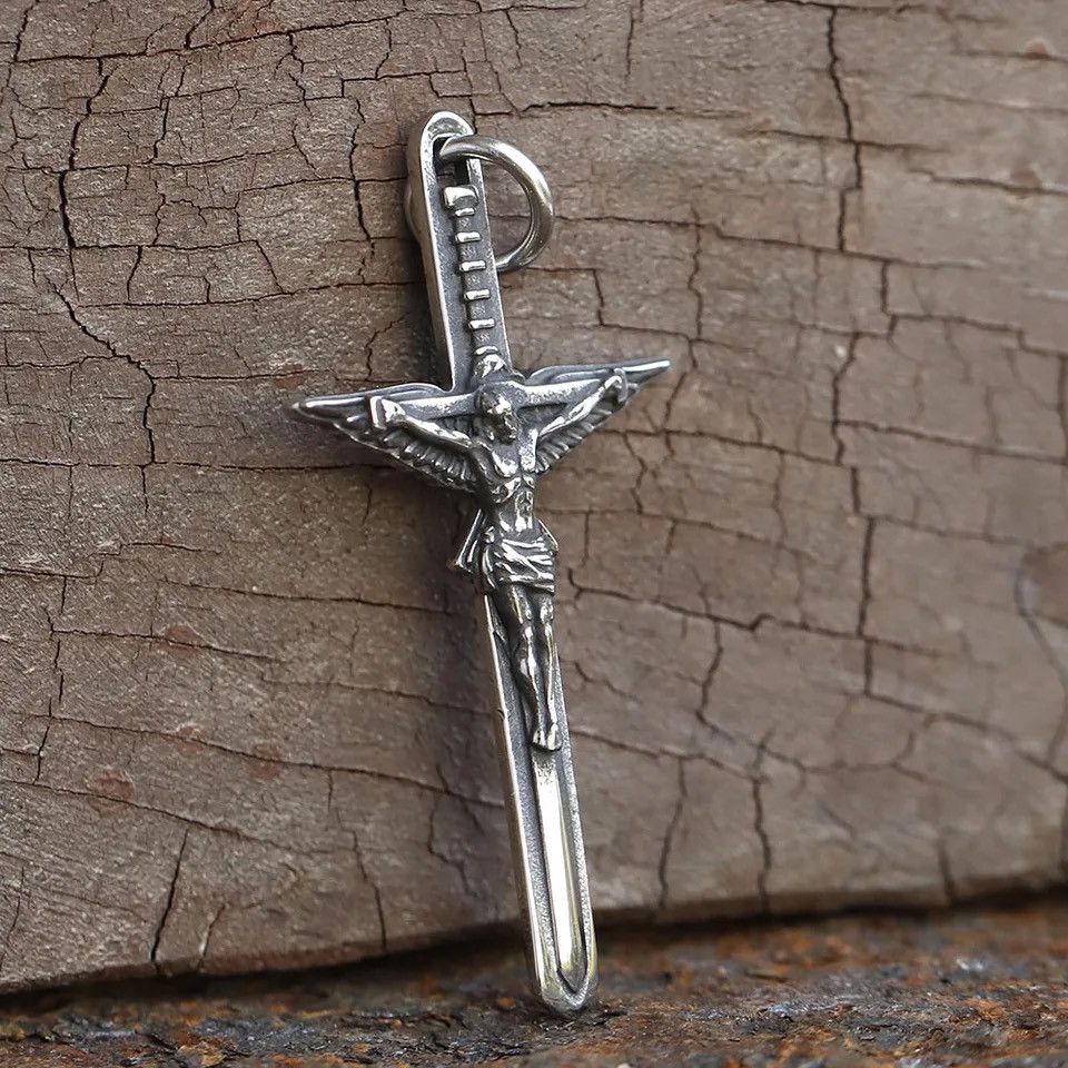 Jewelry Jesus Cross Amulet Pendant Necklace Size ONE SIZE - 2 Thumbnail