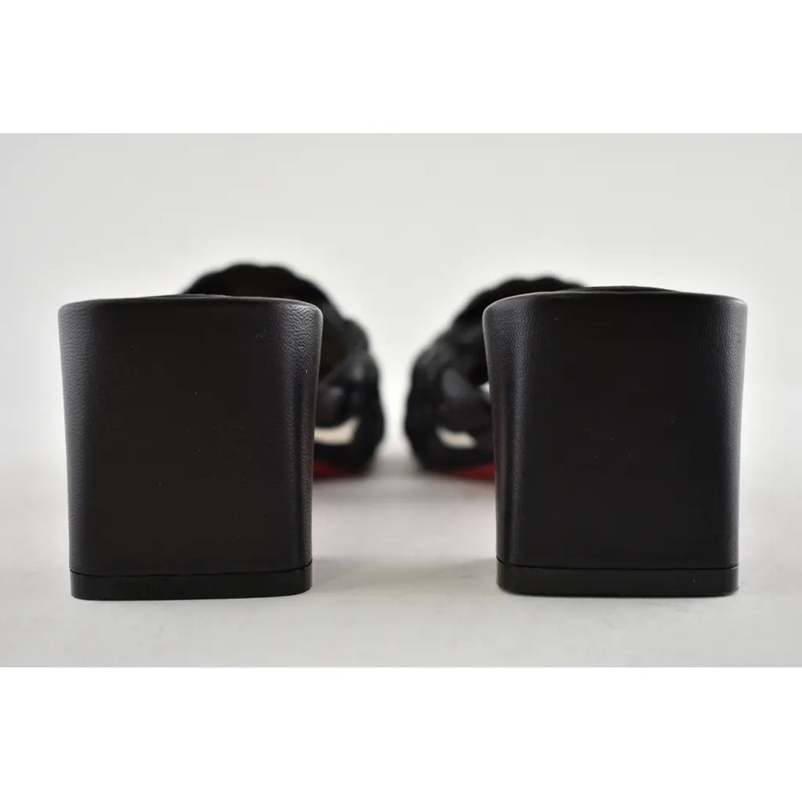 Christian Louboutin Marmela 55 Black Nappa Block Heel Mule Slide Sandal Pump 36 Size US 6 / IT 36 - 10 Thumbnail