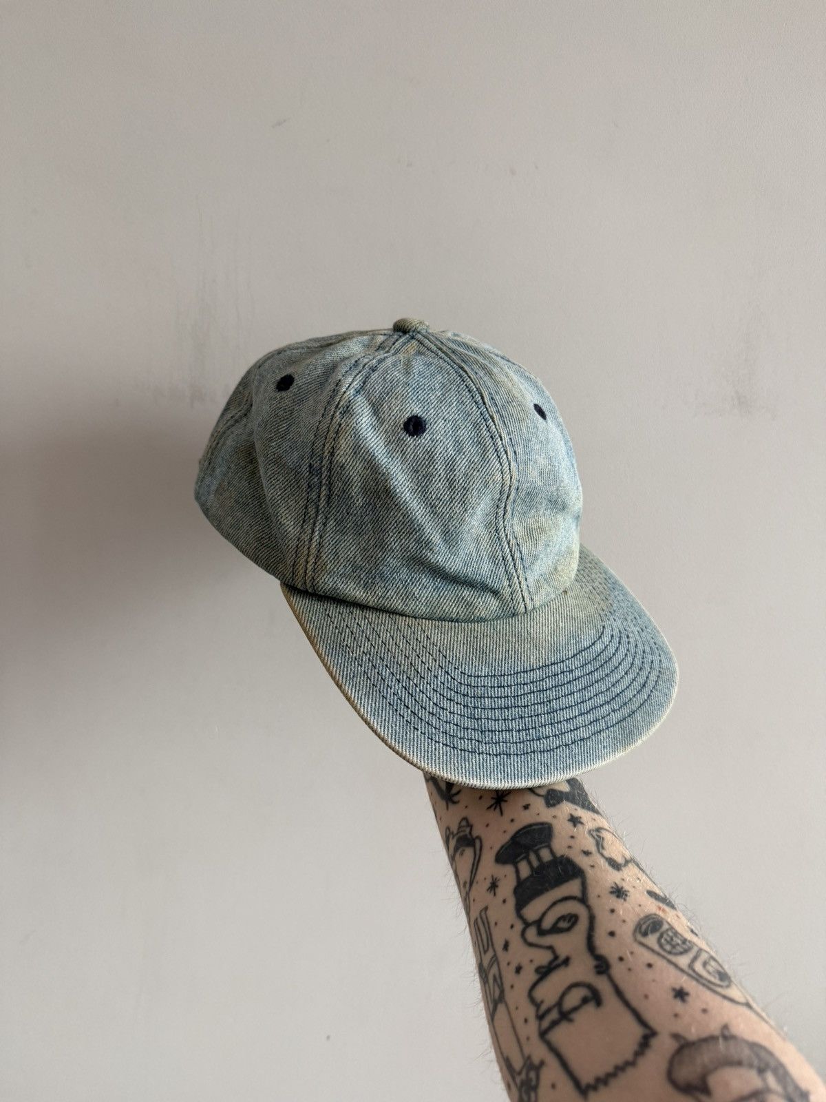 Vintage Vintage Washed Denim Cap Size ONE SIZE - 3 Thumbnail