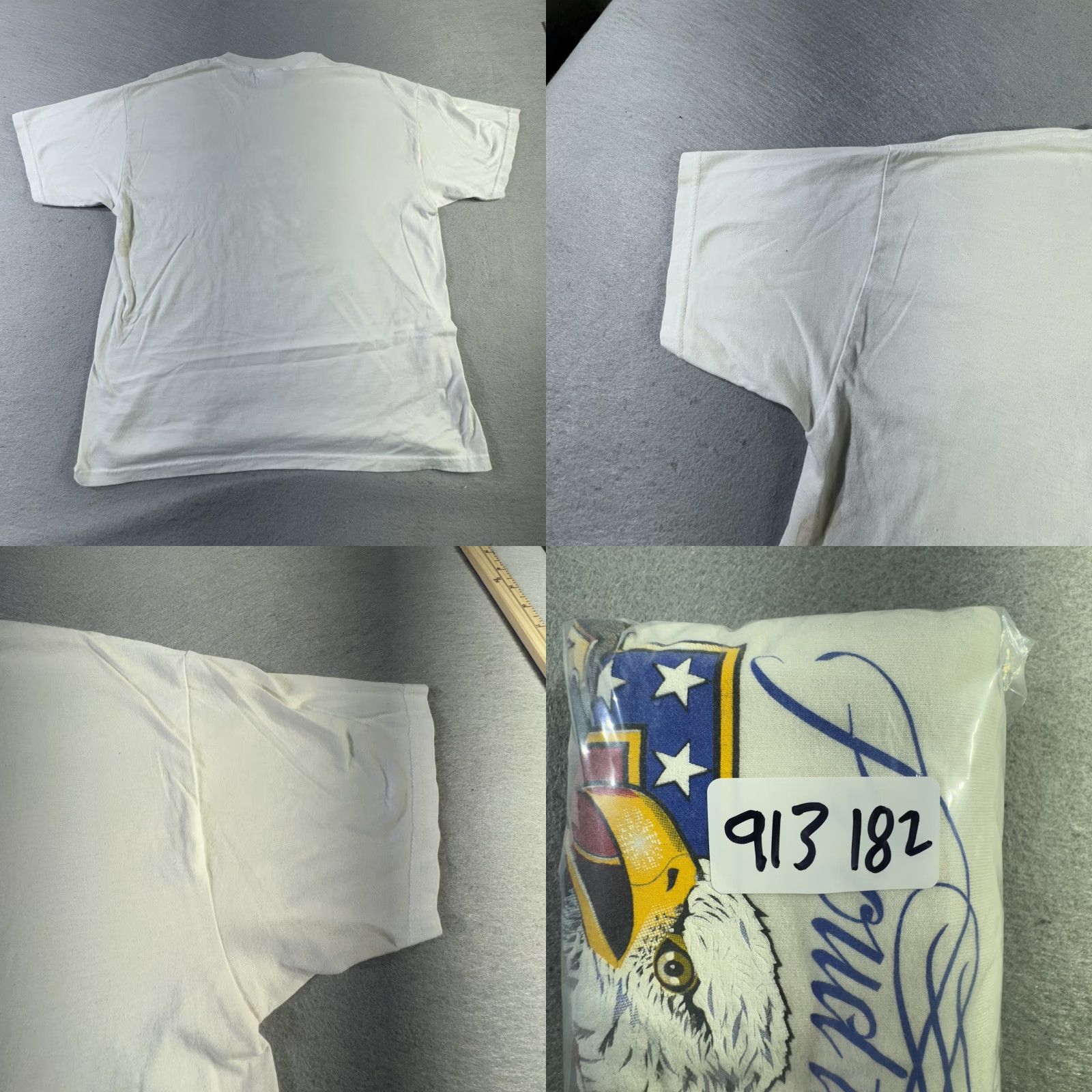 Hanes VINTAGE Proud To Be American Shirt Mens Large White USA Flag Eagle Patriotic 90s Size US L / EU 52-54 / 3 - 9 Thumbnail