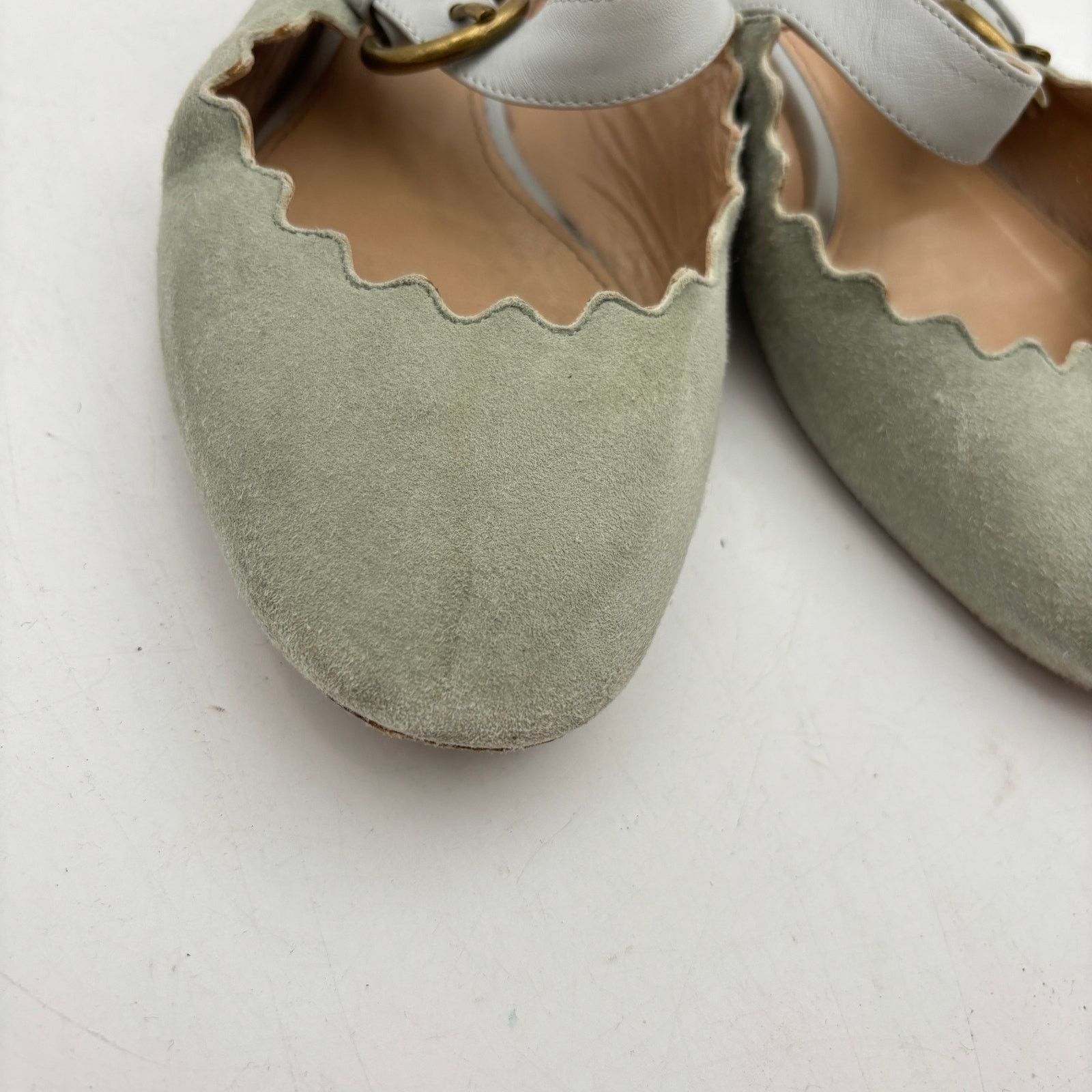 Chloe Chloe Lauren Mules Scalloped Suede Mary Jane Flats 36 US 6 Size US 6 / IT 36 - 11 Thumbnail