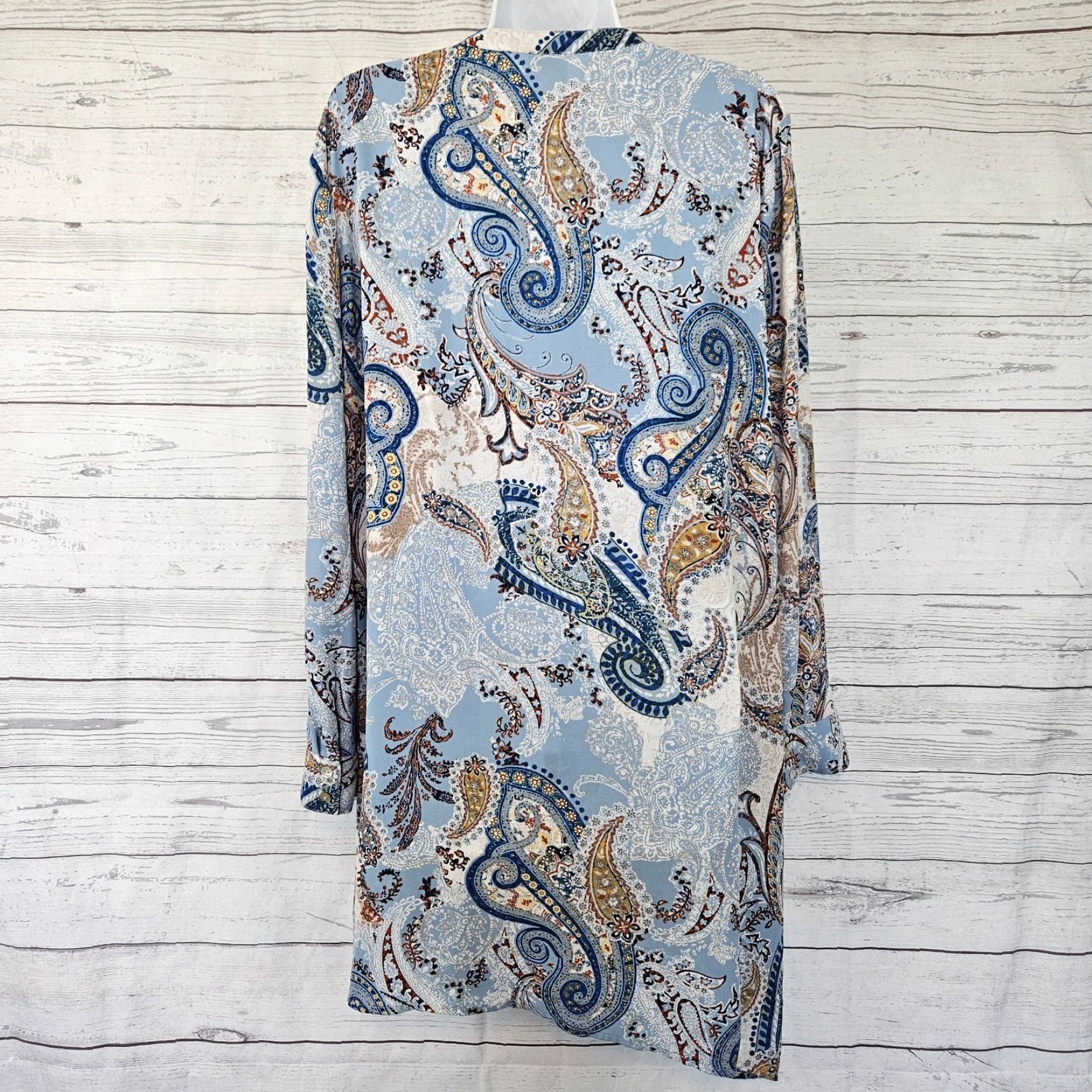 Vintage Chico's Blouse Tunic Long Sleeve XL Blue Paisley Womens Shirt Adult XL Size XL / US 12-14 / IT 48-50 - 3 Thumbnail