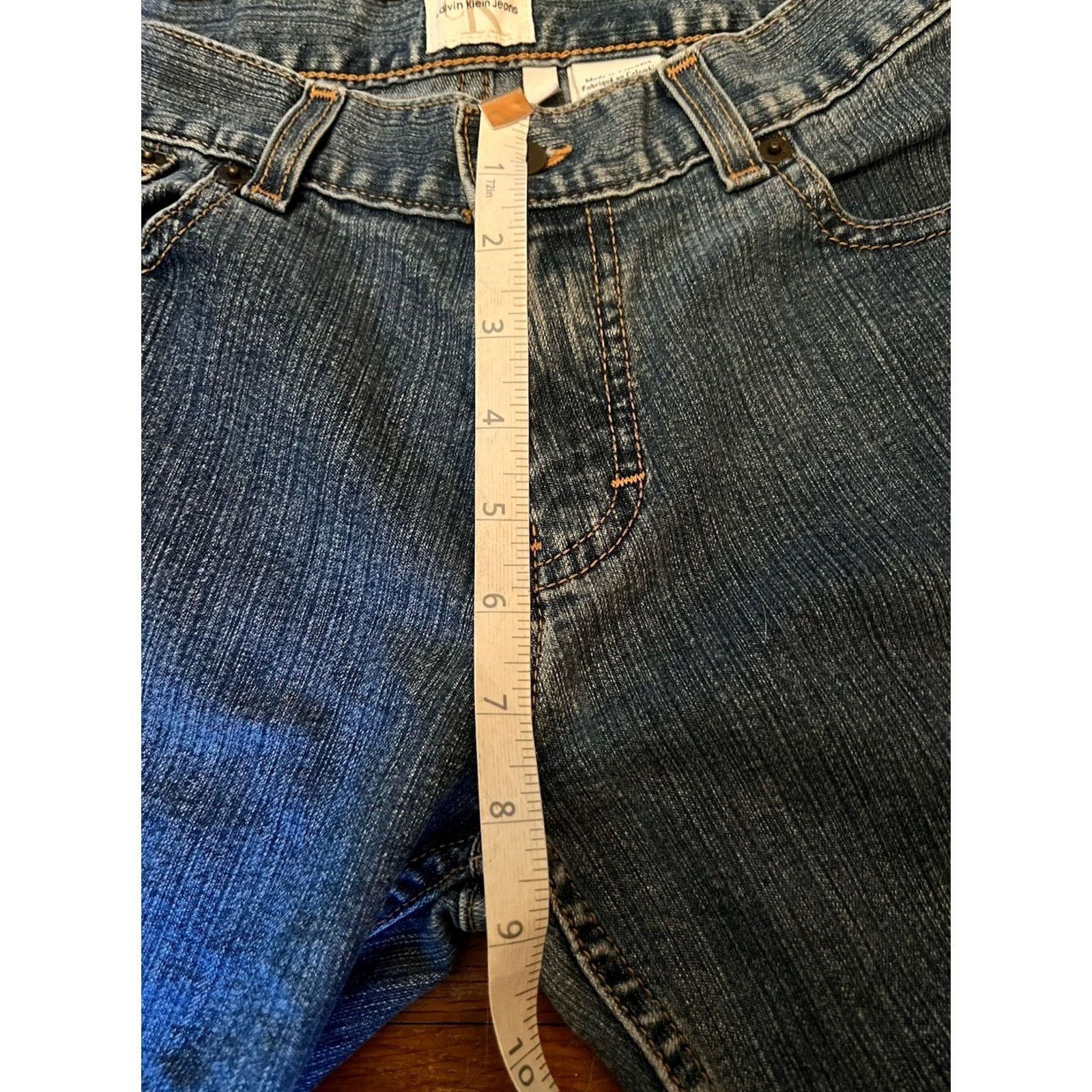 Calvin Klein VINTAGE Calvin Klein Jeans Womens 5 Blue Mid Rise Flare Denim Y2K Jeans Size 27" / US 4 / IT 40 - 5 Thumbnail