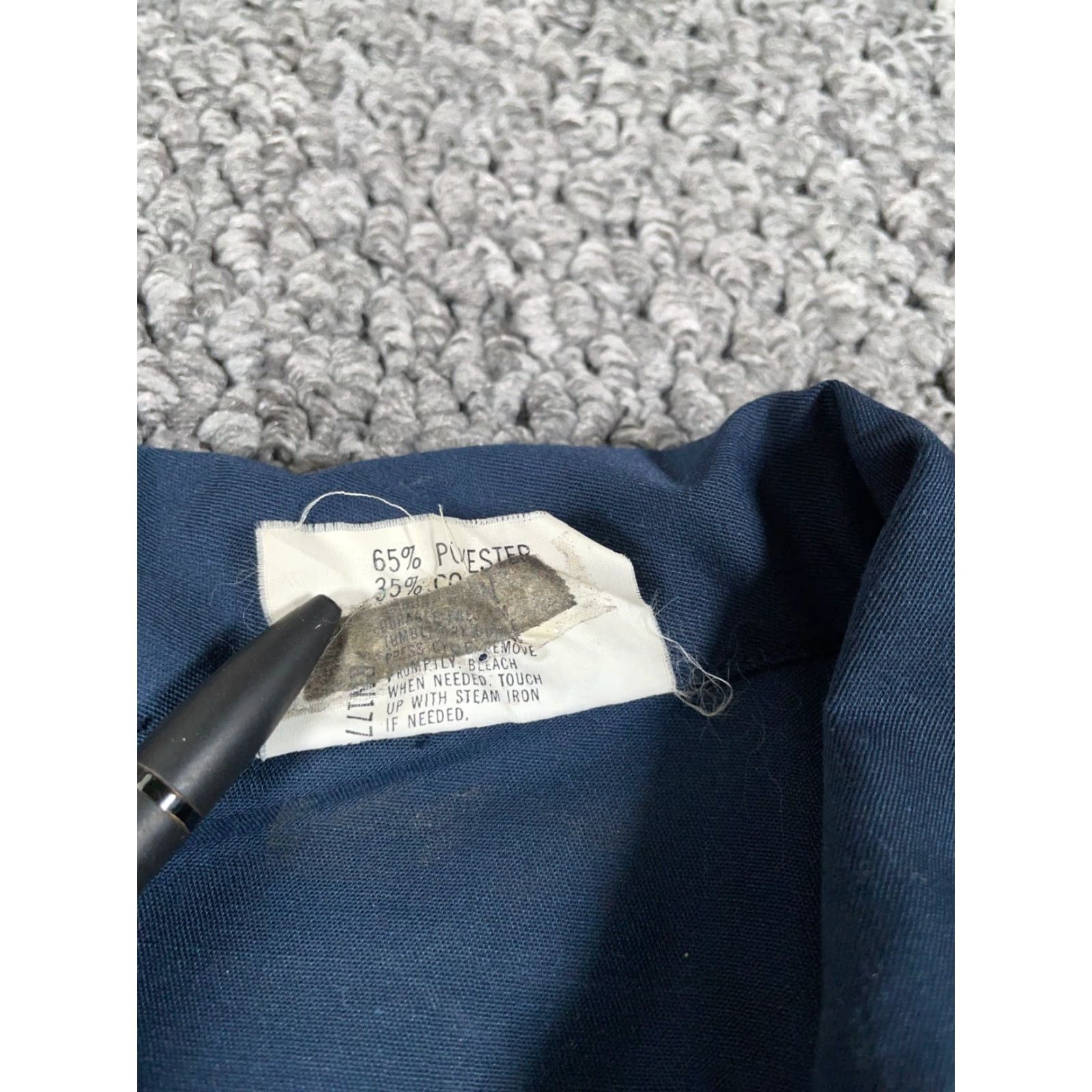 Vintage VTG Key Imperial Work Shirt Adults 19-20 Big Dark Blue Lightweight Workwear Button-Up Cotton Polyester Blend Casual, 80s 90s Grunge Retro Mens Size US XXL / EU 58 / 5 - 4 Thumbnail