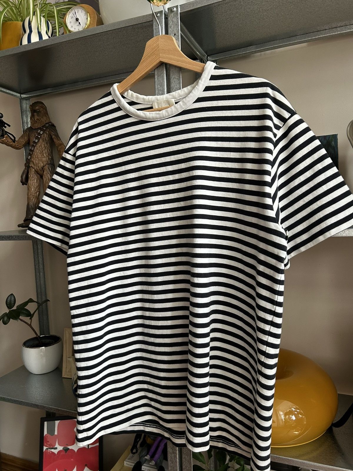 Cos COS Black White Stripped Tee Minimalist Designer Scandi Size US M / EU 48-50 / 2 - 2 Thumbnail