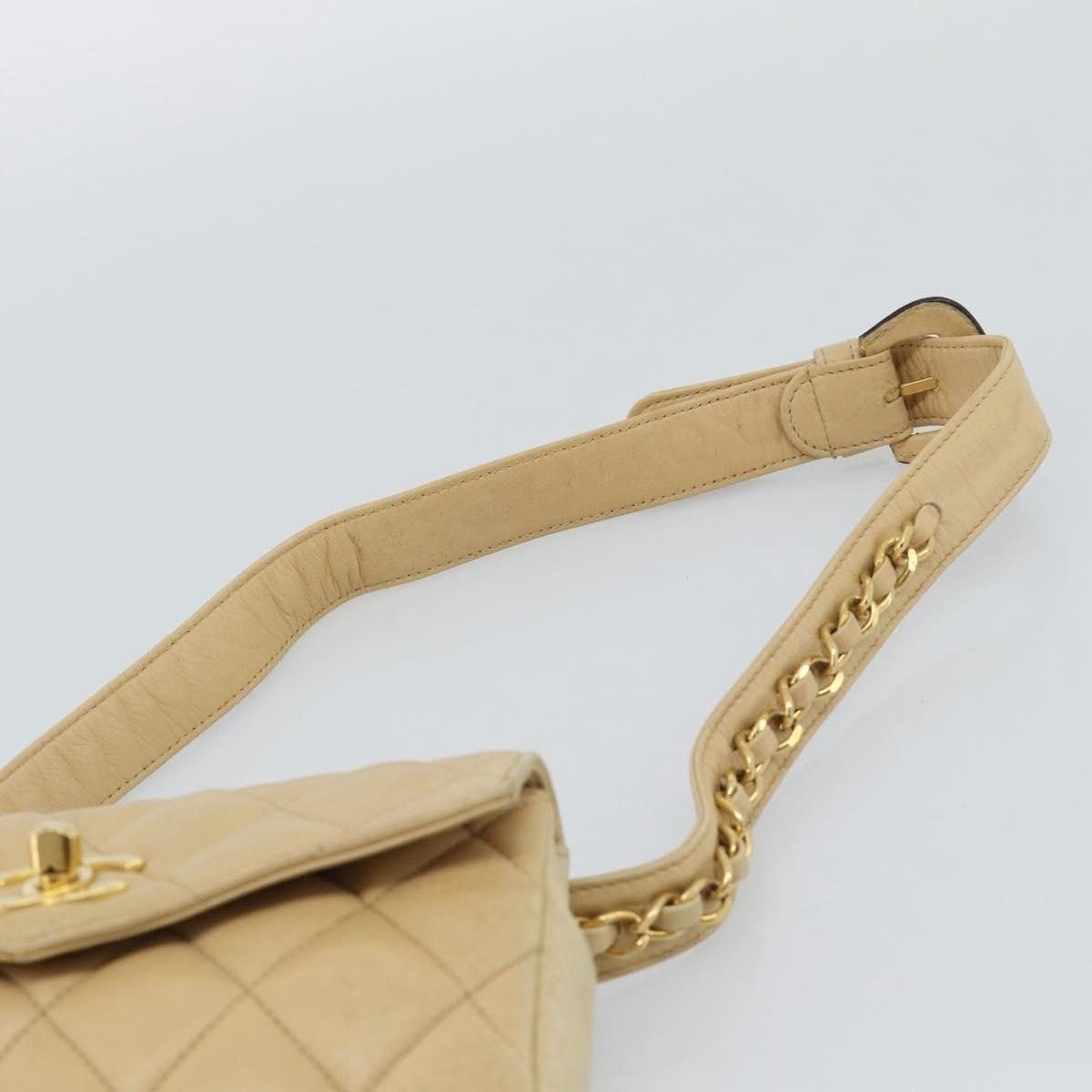 Chanel Chanel Matelasse Lambskin Leather Waist Bag Beige Size ONE SIZE - 11 Thumbnail