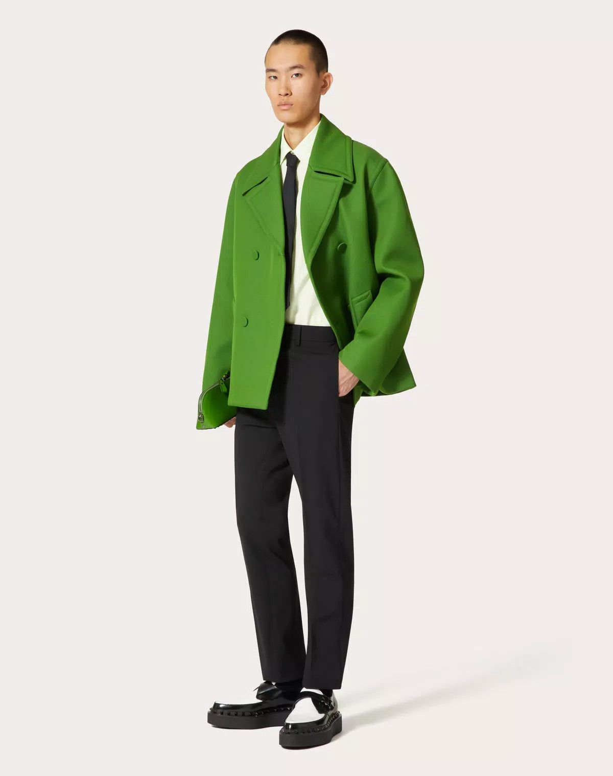 Valentino oc11z0625 Heavy Cotton Poplin Shirt in Yellow Mint Size US XS / EU 42 / 0 - 5 Thumbnail