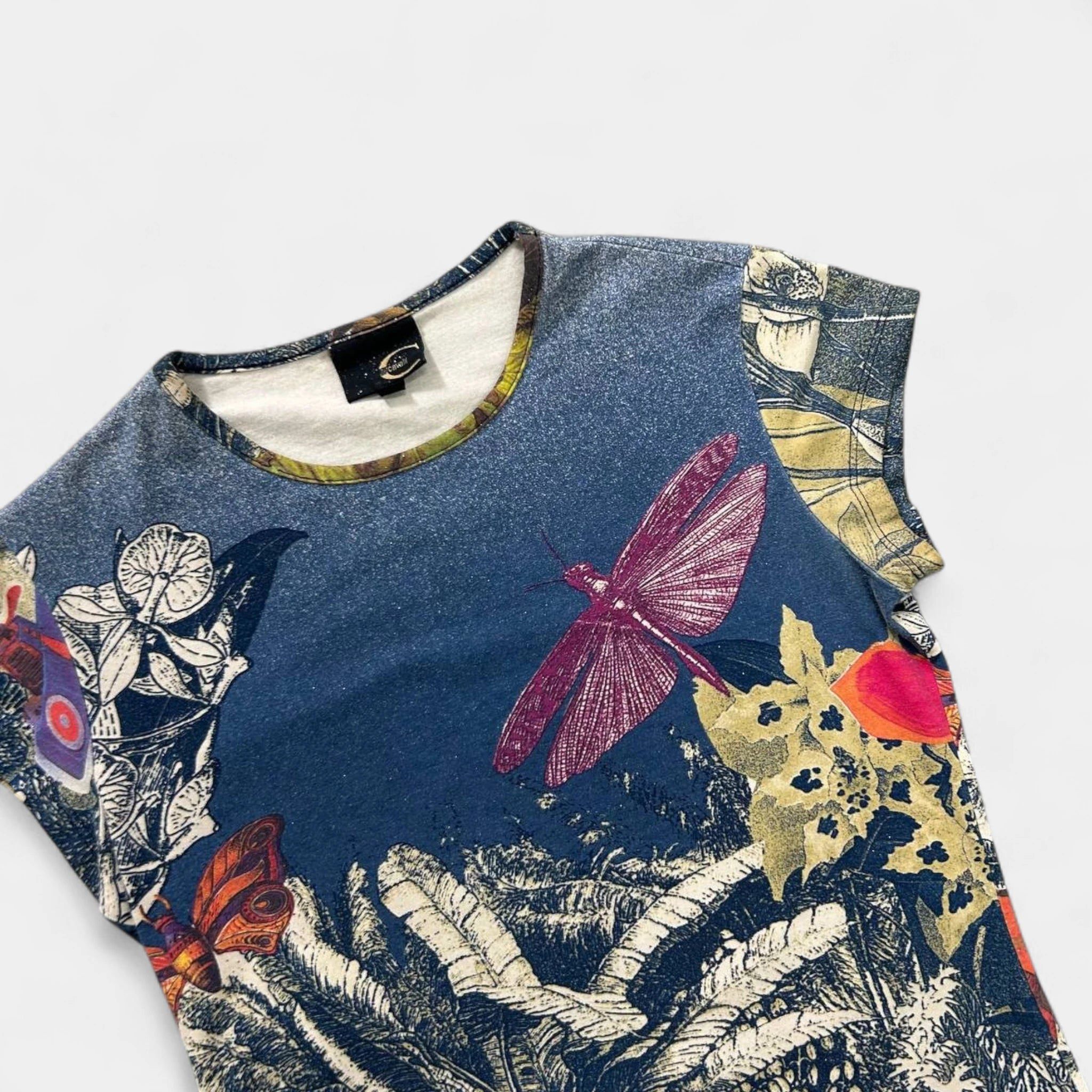 Just Cavalli Just Cavalli 2000's Graphic Floral Baby-Tee Size US XS / EU 42 / 0 - 2 Thumbnail