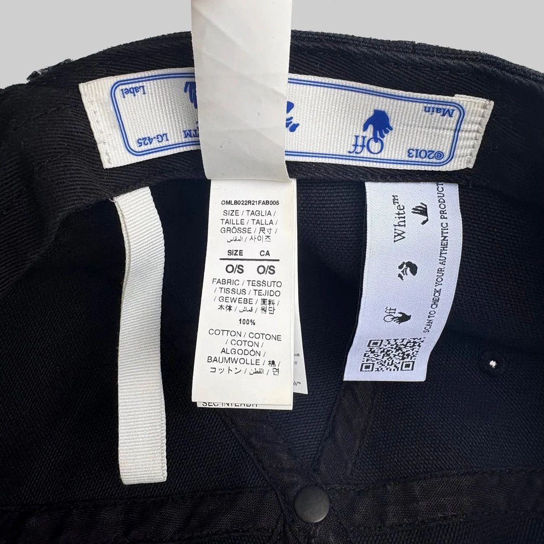 Off-White Off-White Black Off White Logo Bookish Baseball Cap Hat Size ONE SIZE - 6 Thumbnail
