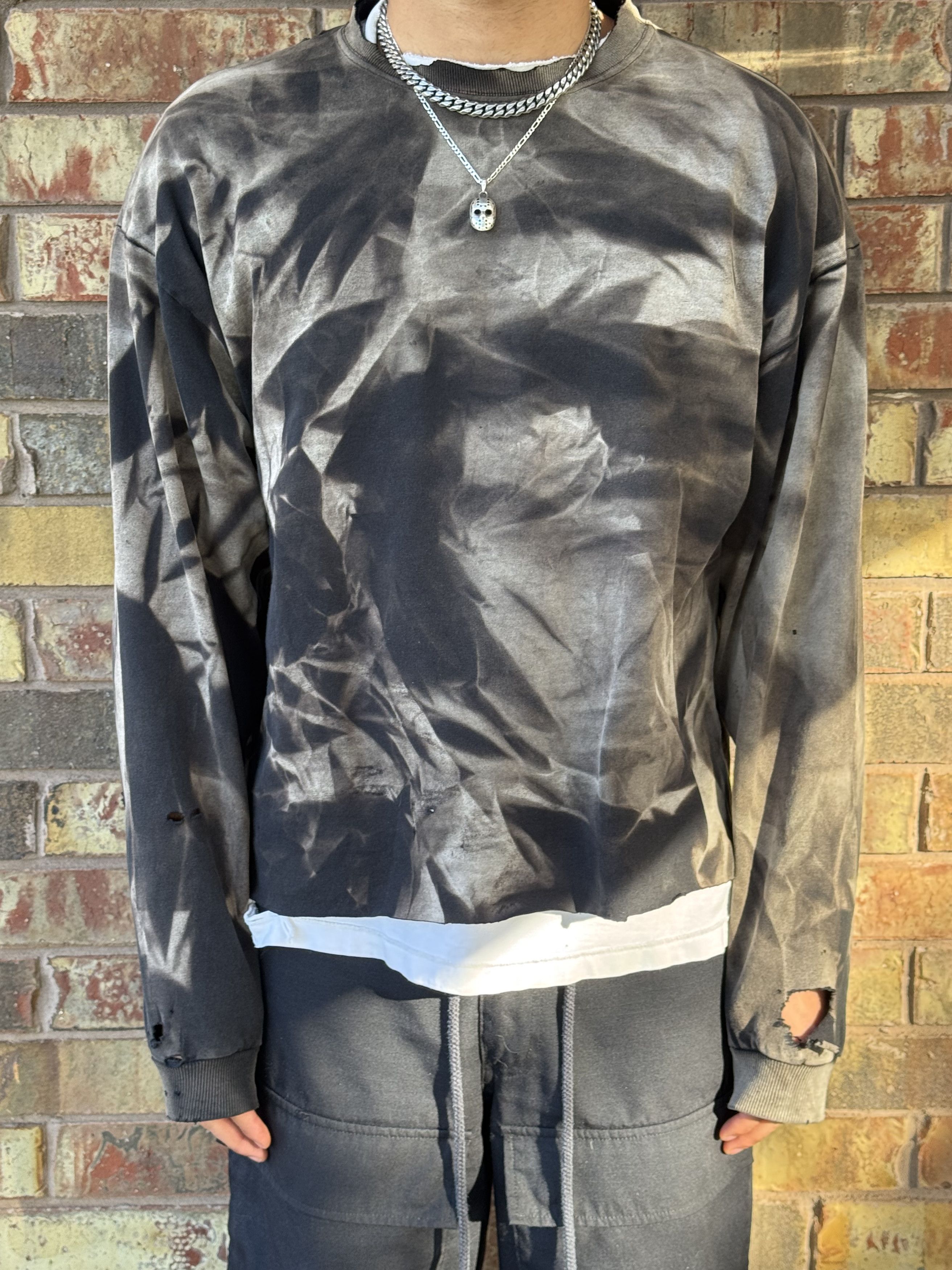 Vintage Vintage Sunfaded Longsleeve Overshirt Size US XL / EU 56 / 4 - 3 Thumbnail