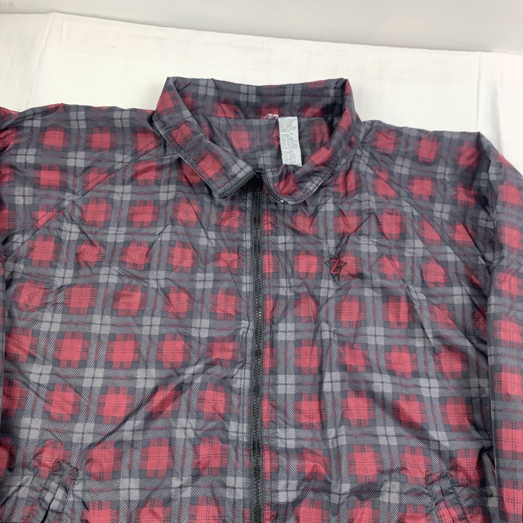 Jerzees VINTAGE Jerzees Windbreaker Jacket Adult XL Red Plaid Full Zip Collared 90s Mens Size US XL / EU 56 / 4 - 2 Thumbnail