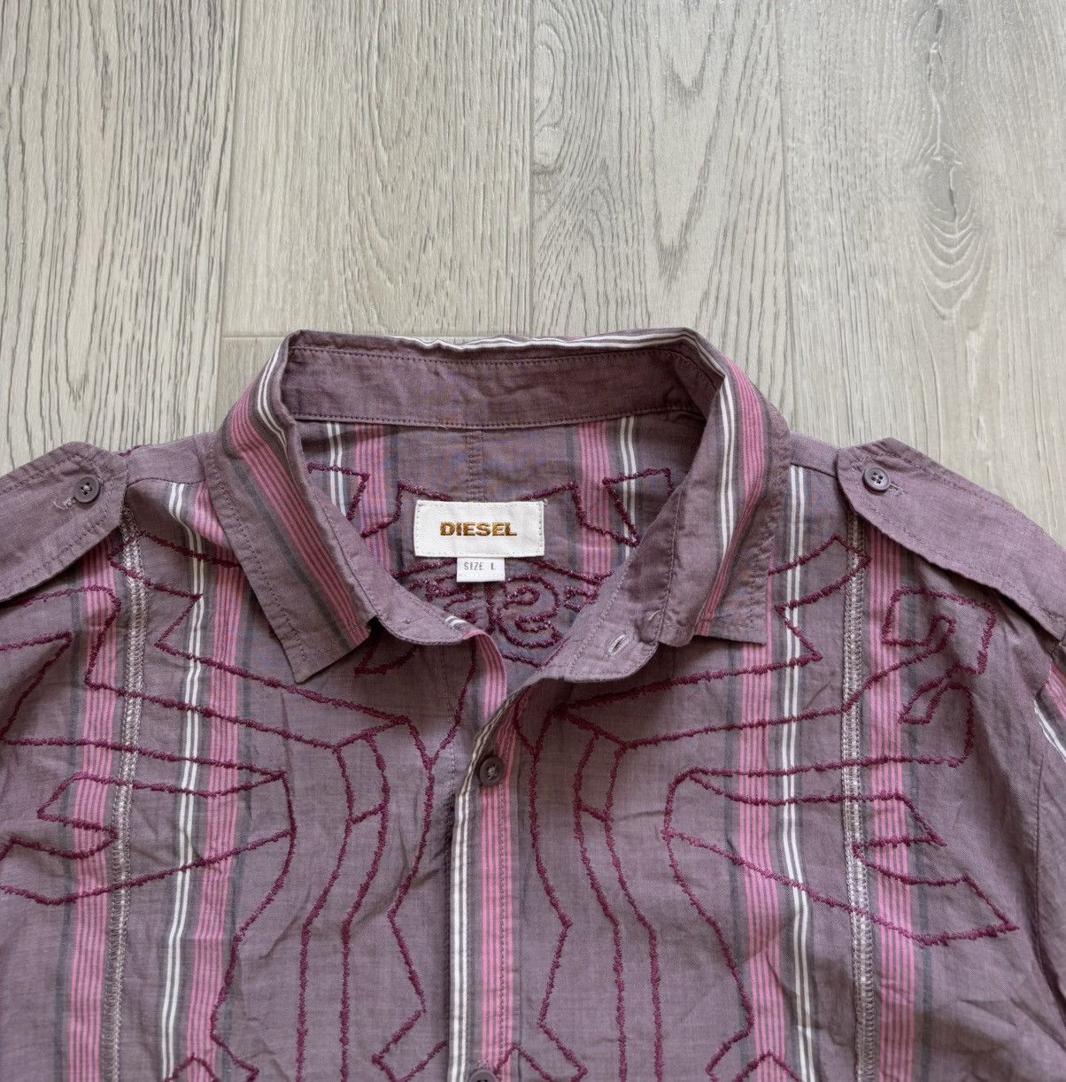 Diesel Diesel HP Pink Y2K Shirt Button Up Size US L / EU 52-54 / 3 - 4 Thumbnail