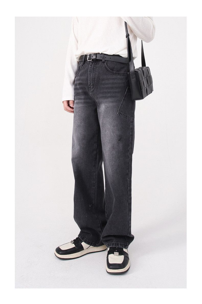 Japanese Brand × Jean Men's personalized pocket trendy loose straight hiphop jeans Size US 32 / EU 48 - 1 Thumbnail