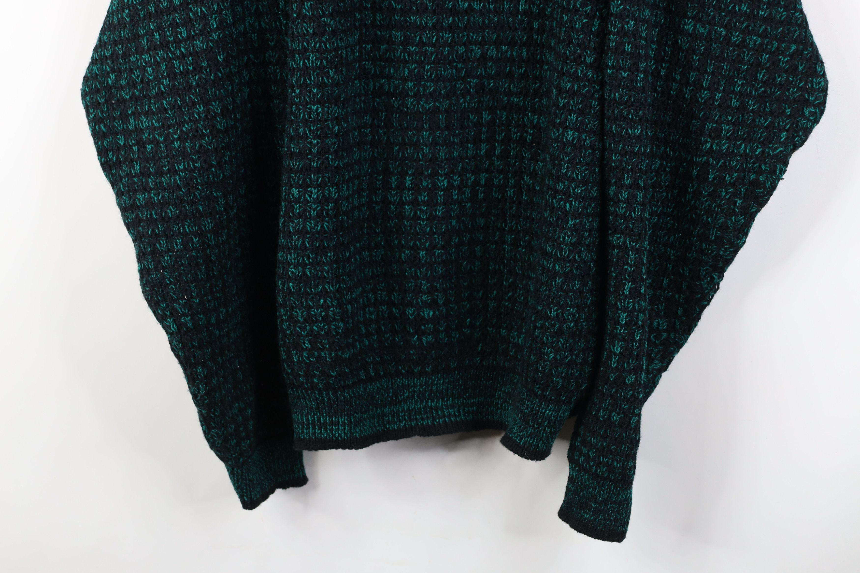Vintage Vintage 90s Streetwear Ribbed Knit Crewneck Sweater Green Size US L / EU 52-54 / 3 - 3 Thumbnail